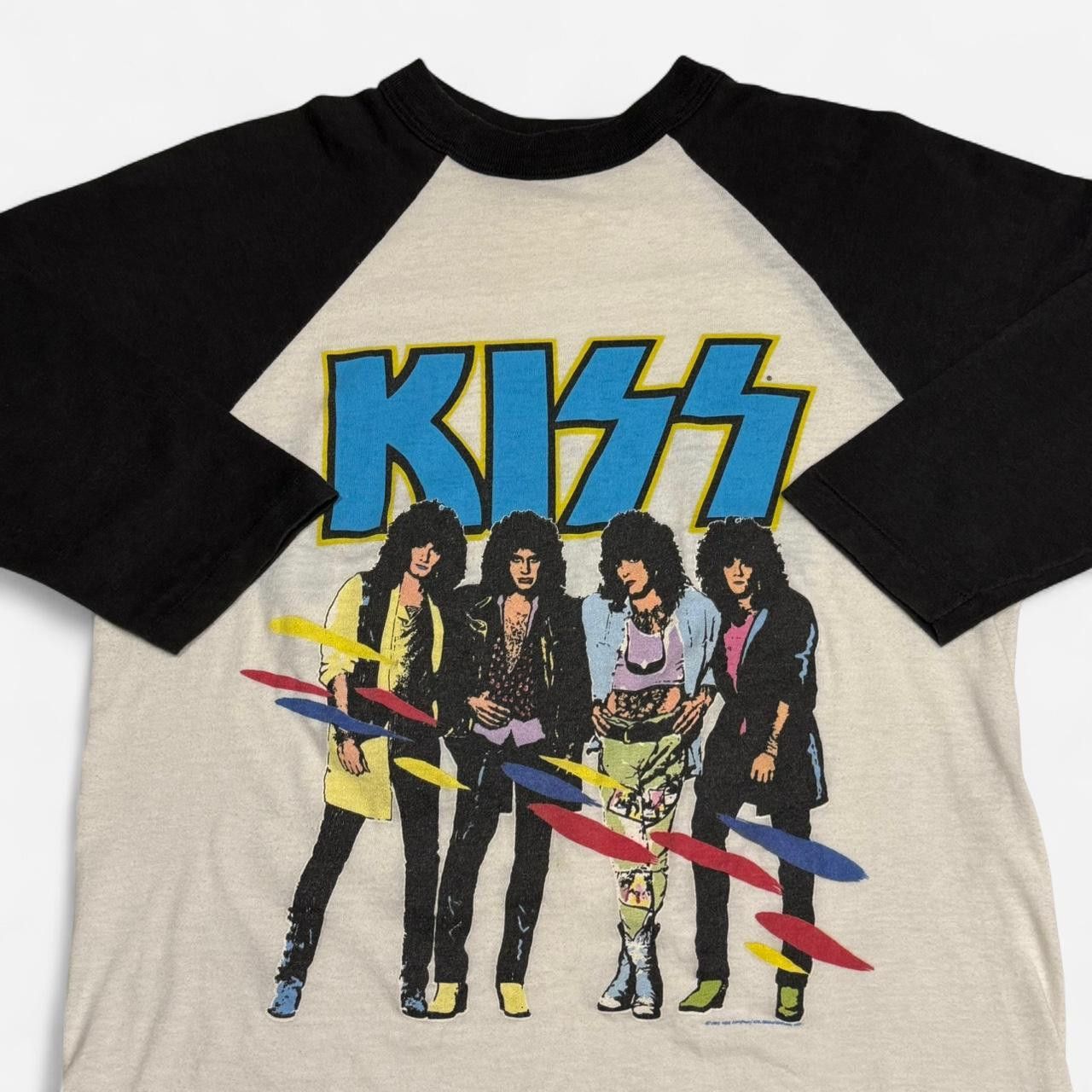 Vintage VTG 80s KiSS ASYLUM TOUR BASEBALL TEE Size US L / EU 52-54 / 3 - 5 Thumbnail