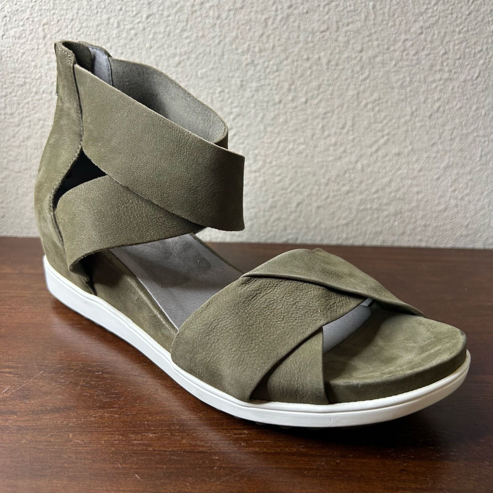 Eileen Fisher Eileen Fisher Sandals Viv Tumbled Nubuck Wedge Sage Size 9 Size US 9 / IT 39 - 8 Thumbnail