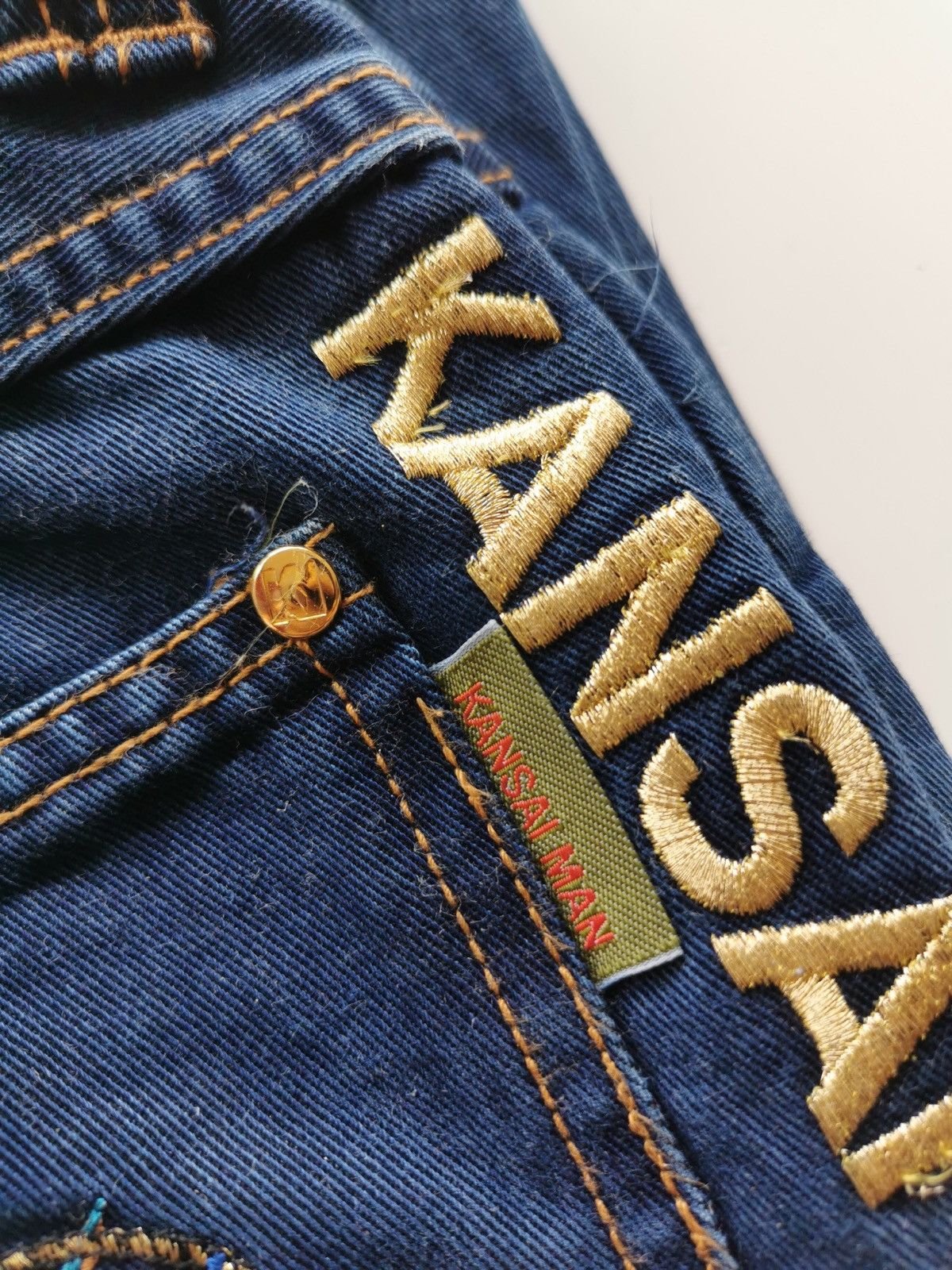 Kansai Yamamoto Vintage Kansai Man Embroidery Logo Jeans ( Size 28x43.5 ) Size US 28 / EU 44 - 2 Thumbnail