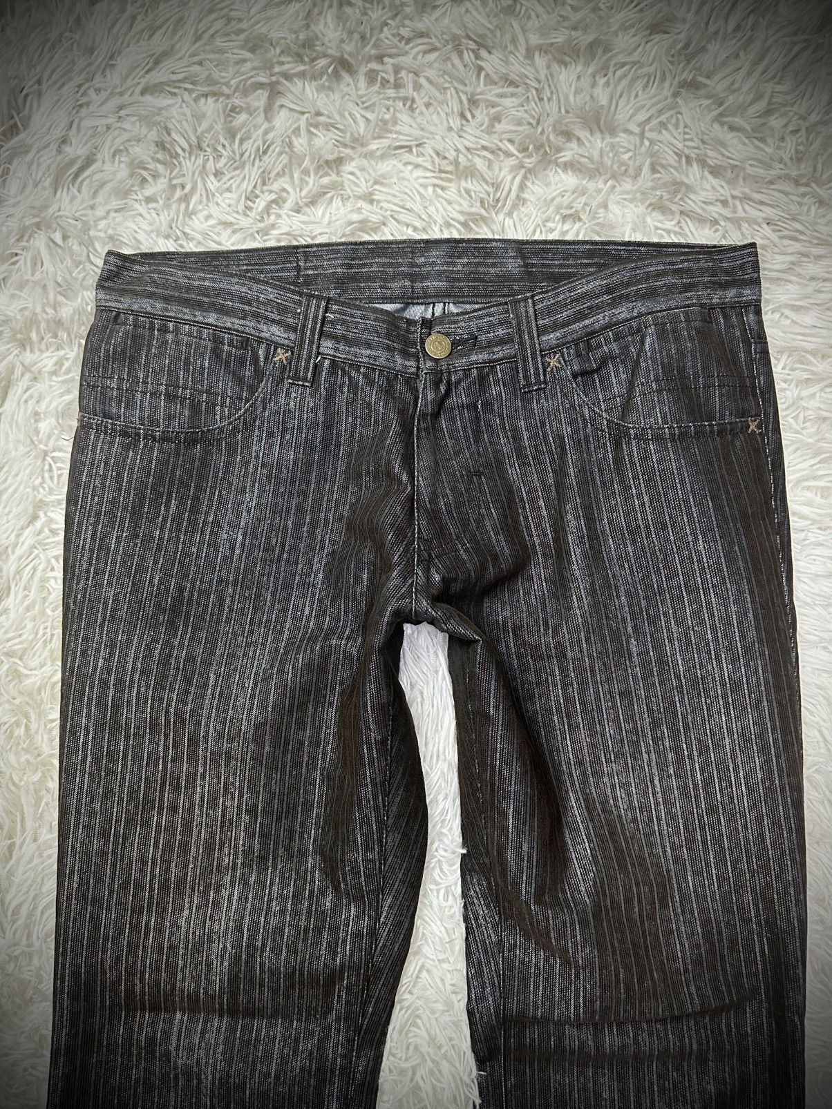 Tornado Mart 💥rare💥 TORNADO MART stripe flare punk jeans Size US 31 - 2 Thumbnail