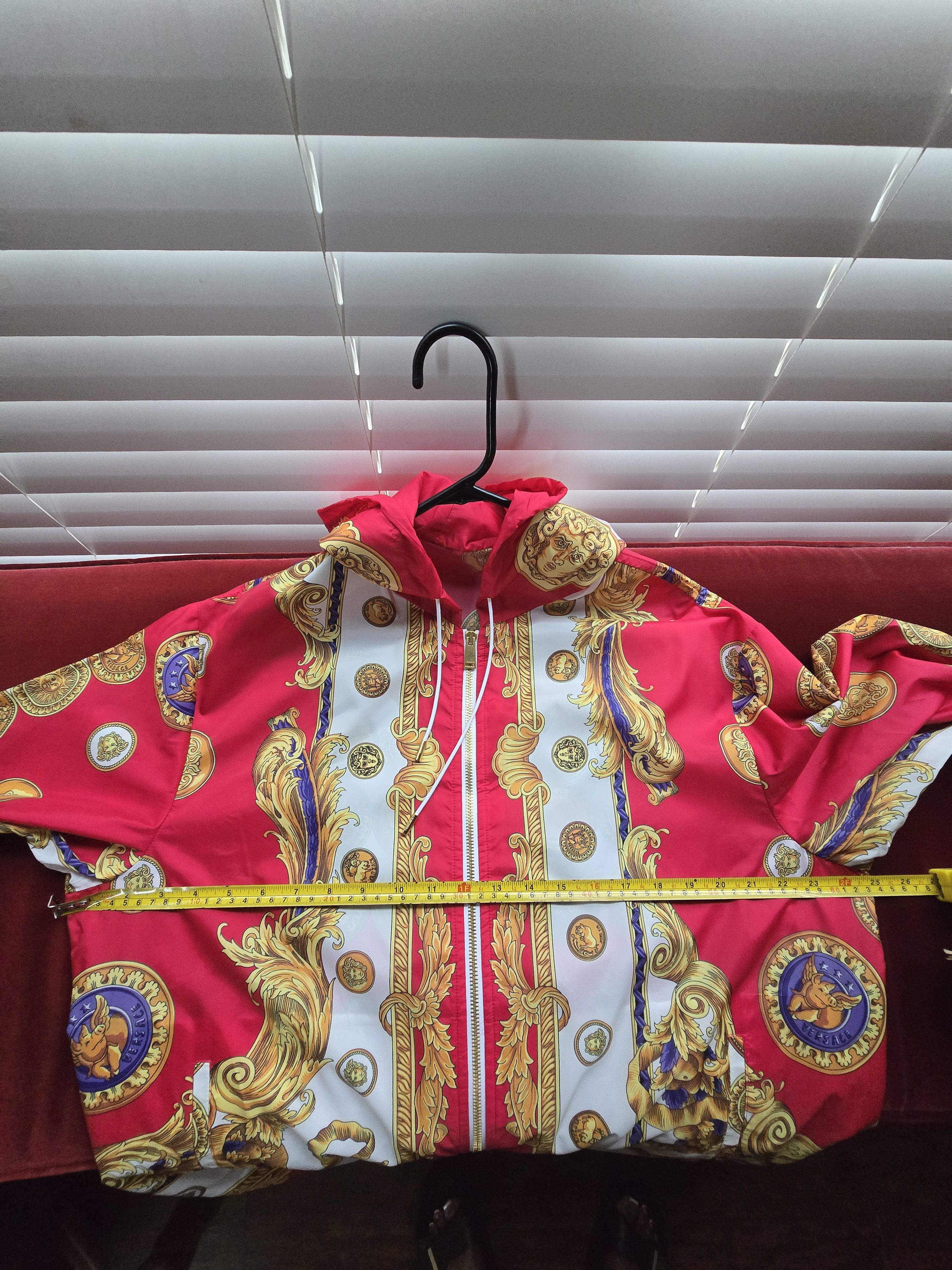 Versace Versace Baroque Print Red & White Zip Hoodie Size L NWT Size US L / EU 52-54 / 3 - 8 Thumbnail