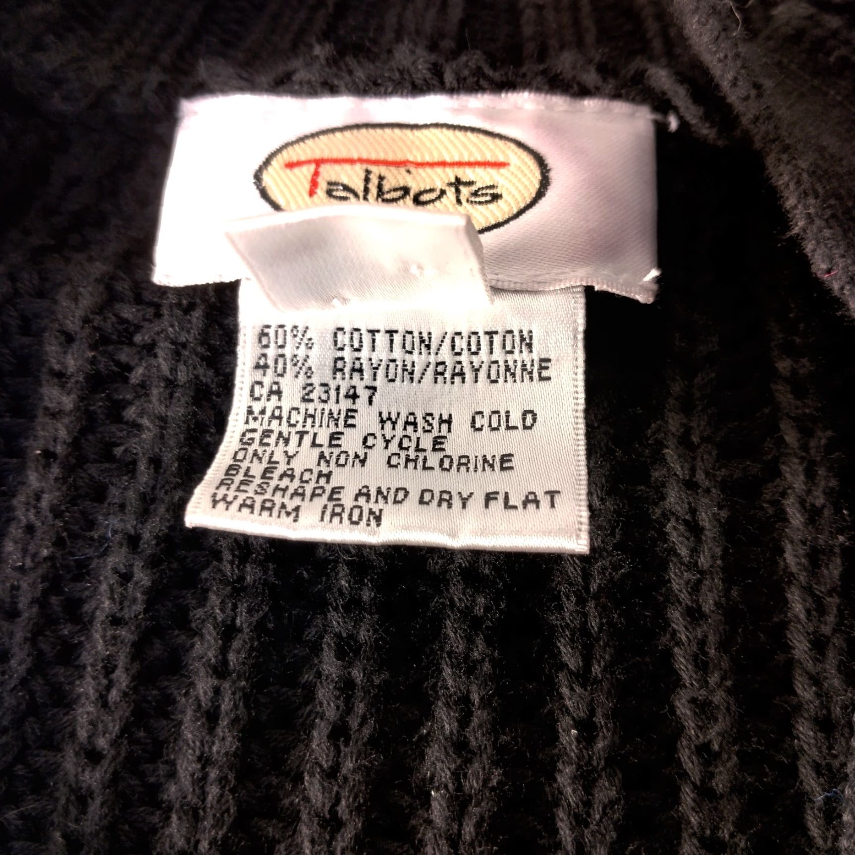 Talbots VINTAGE Talbots Cardigan Sweater Women Large Black Chunky-Knit V-Neck Classic Cotton Blend Japan Size L / US 10 / IT 46 - 7 Thumbnail