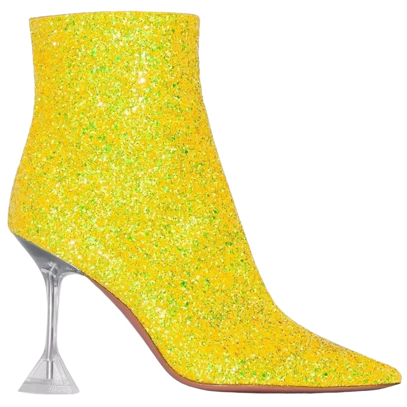 Amina Muaddi Amina Muaddi Giorgia Glitter Lemon Yellow PVC Begum Heel Size US 7 / IT 37 - 1 Thumbnail