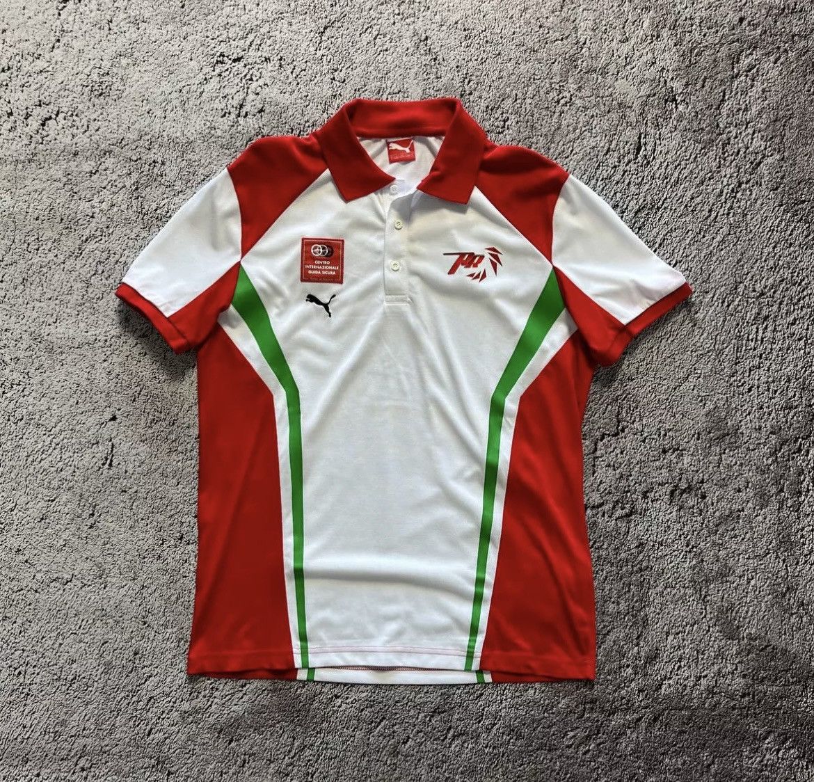 Puma × Vintage Puma Polo Shirt Centro Internazionale Guida Sicura PR Rare Size US L / EU 52-54 / 3 - 1 Thumbnail