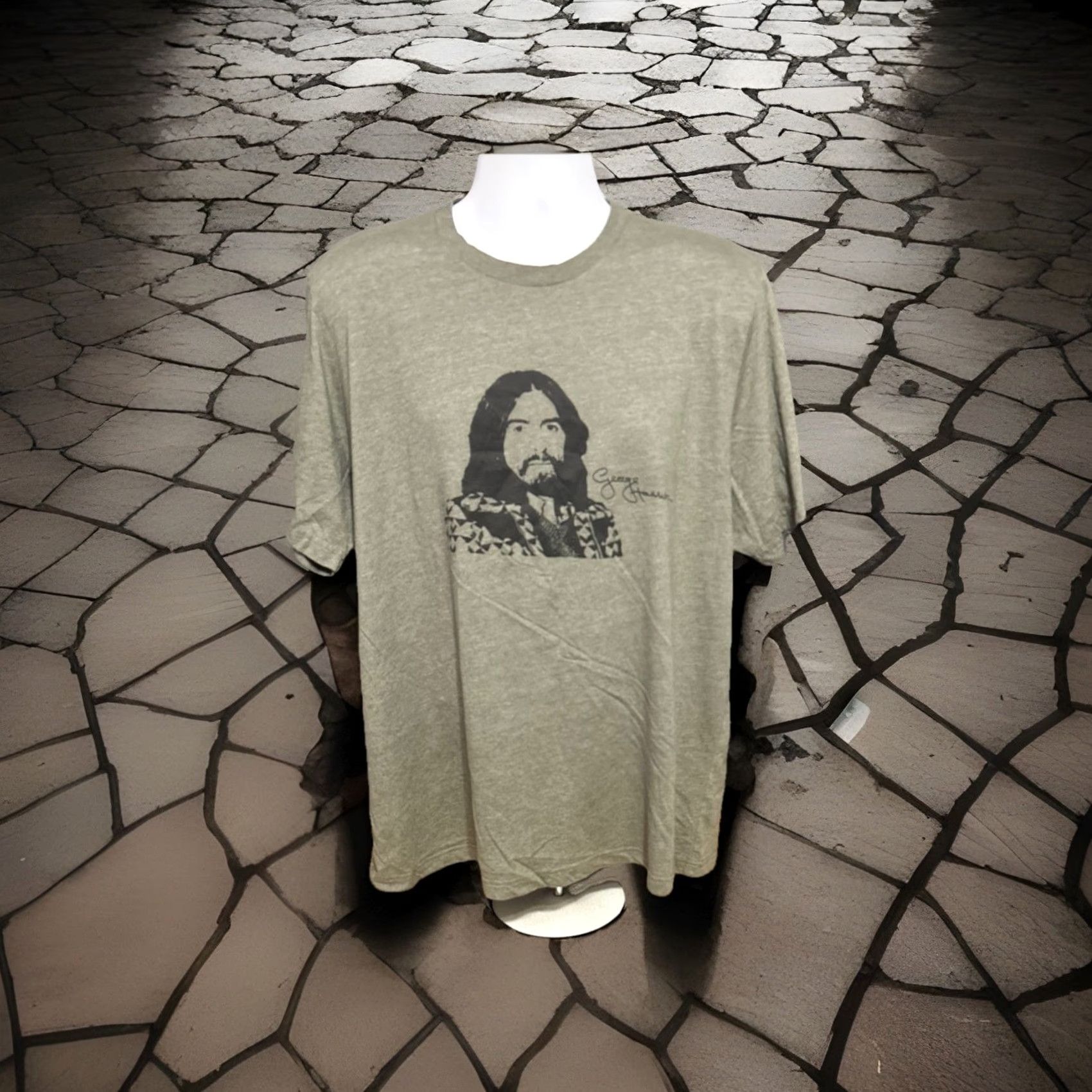 George VINTAGE George Harrison Shirt Men 2XL Heather Green Short Sleeve Front Face Graphic Size US XXL / EU 58 / 5 - 5 Thumbnail