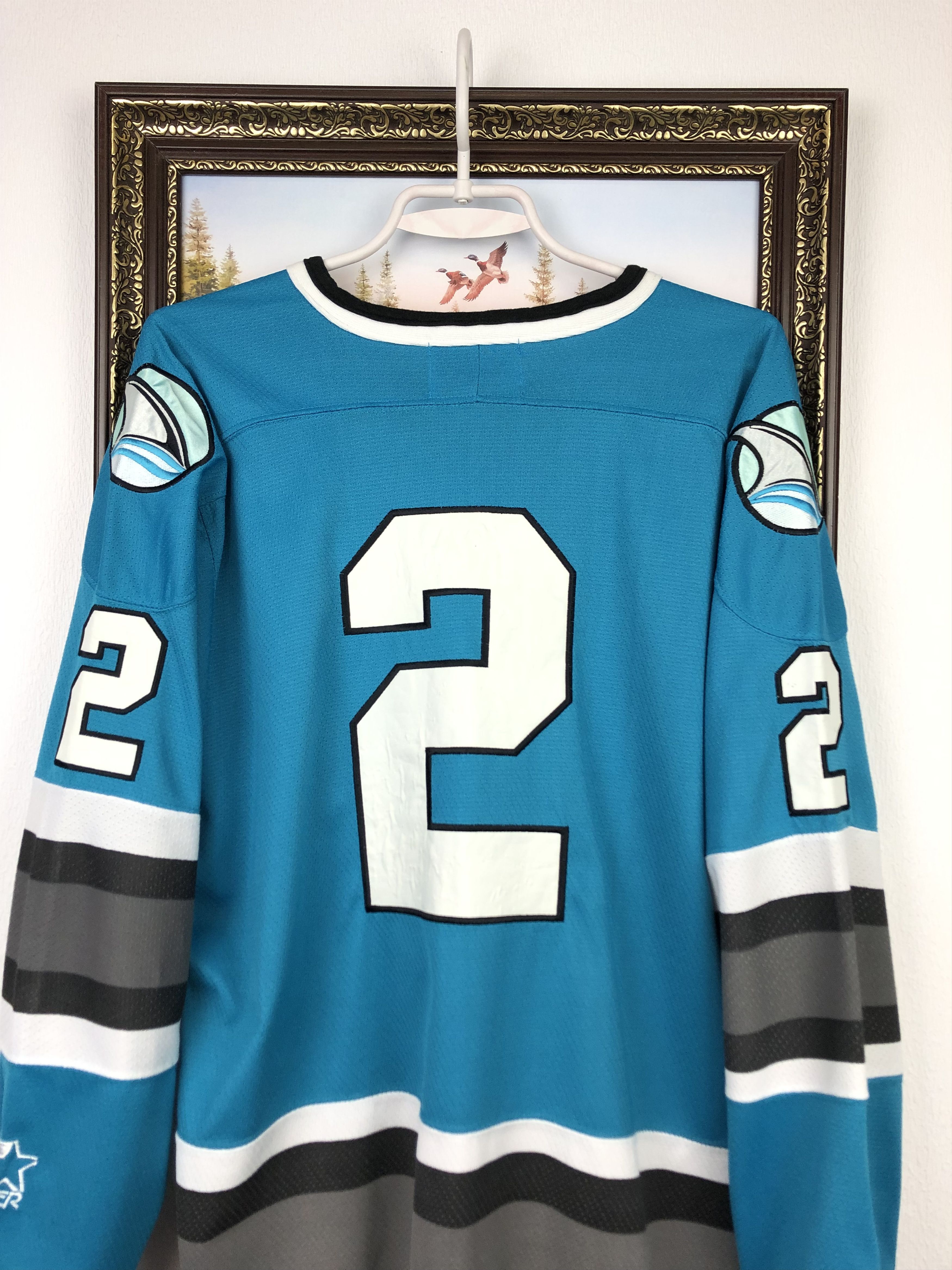 Starter × Vintage Vintage 90's Starter San Jose Sharks Hockey Jersey #2 Shirt Size US XL / EU 56 / 4 - 10 Thumbnail