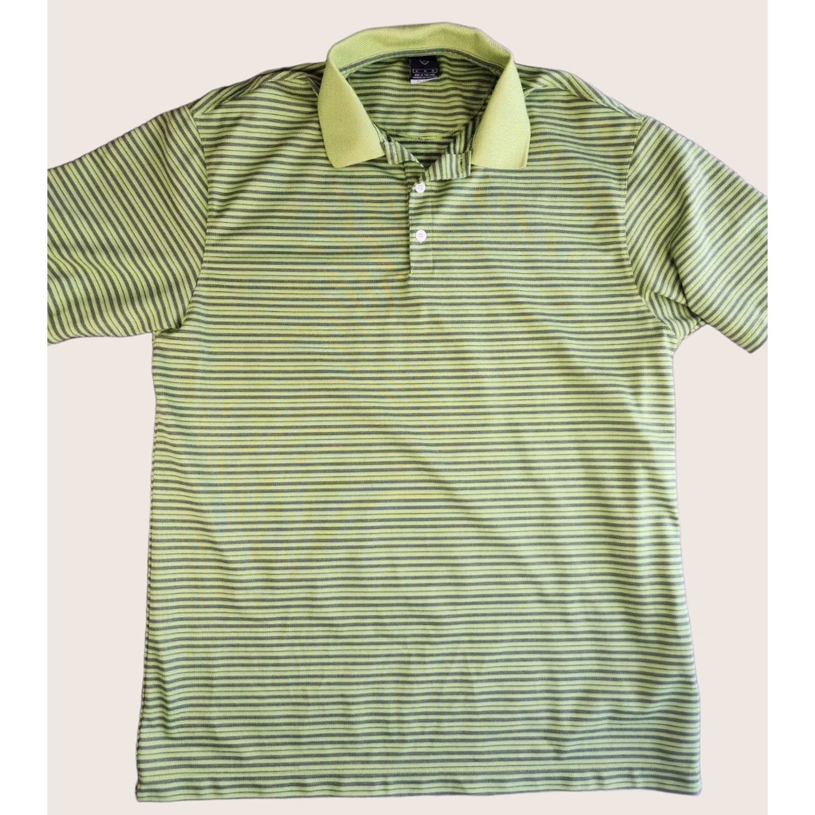 Nike Nike Golf Polo Shirt Mens L Dri-Fit UV Lime Green Striped Short Sleeve Collared Polyester Polo Shirt Size L Green Size US L / EU 52-54 / 3 - 1 Thumbnail
