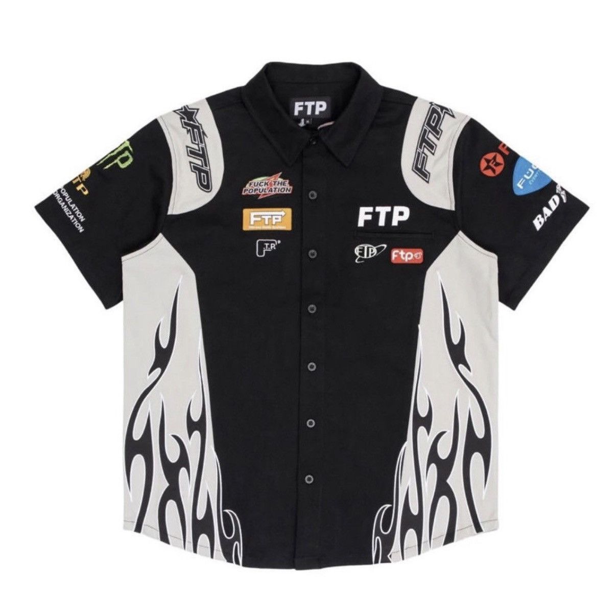 Fuck The Population FTP Raceway Button Up Shirt Medium IN HAND Size US M / EU 48-50 / 2 - 1 Thumbnail