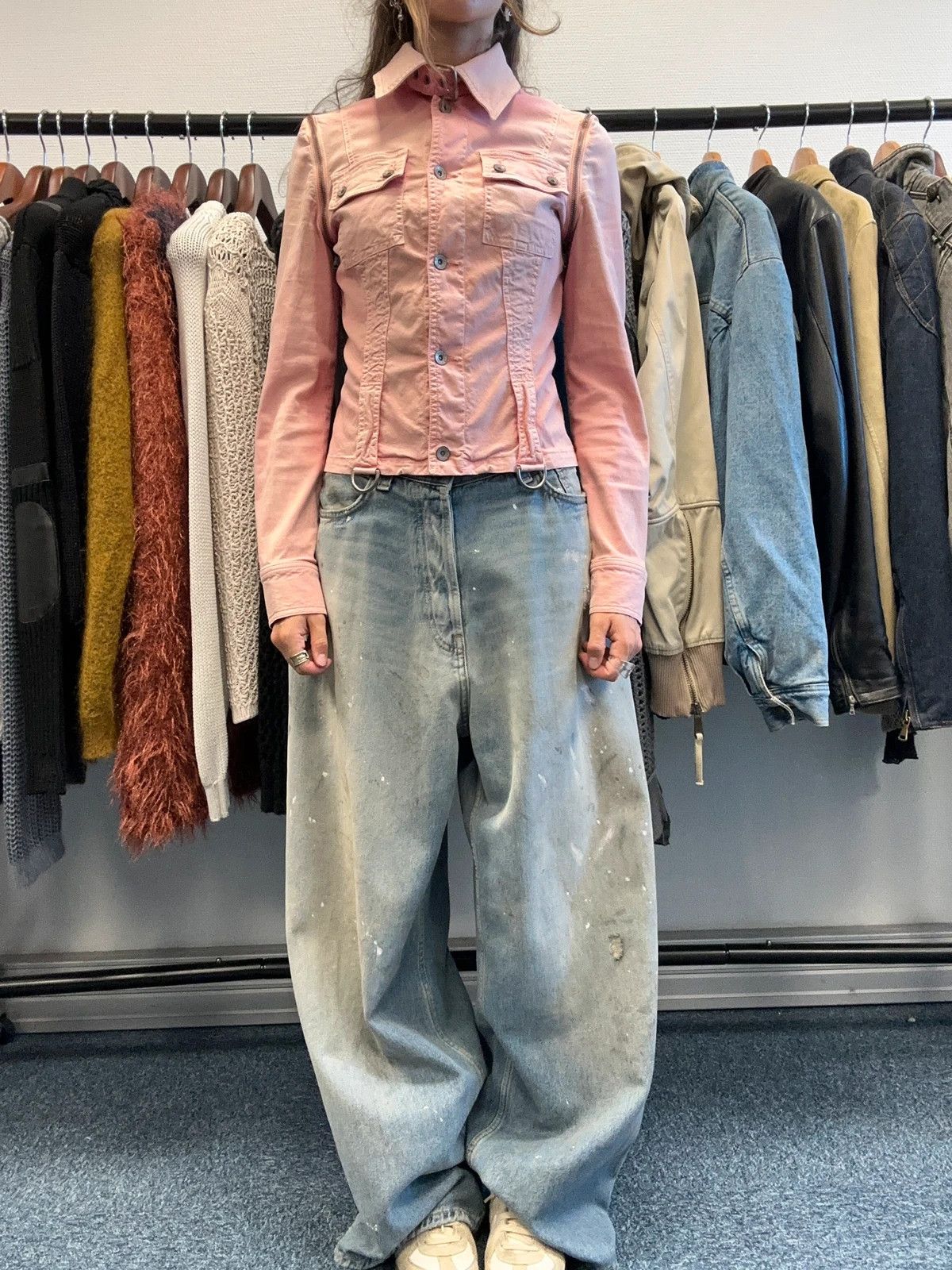 Dolce & Gabbana Dolce Gabbana SS2004 Detachable Pink Faded Zip Denim Jacket Size S / US 4 / IT 40 - 1 Thumbnail