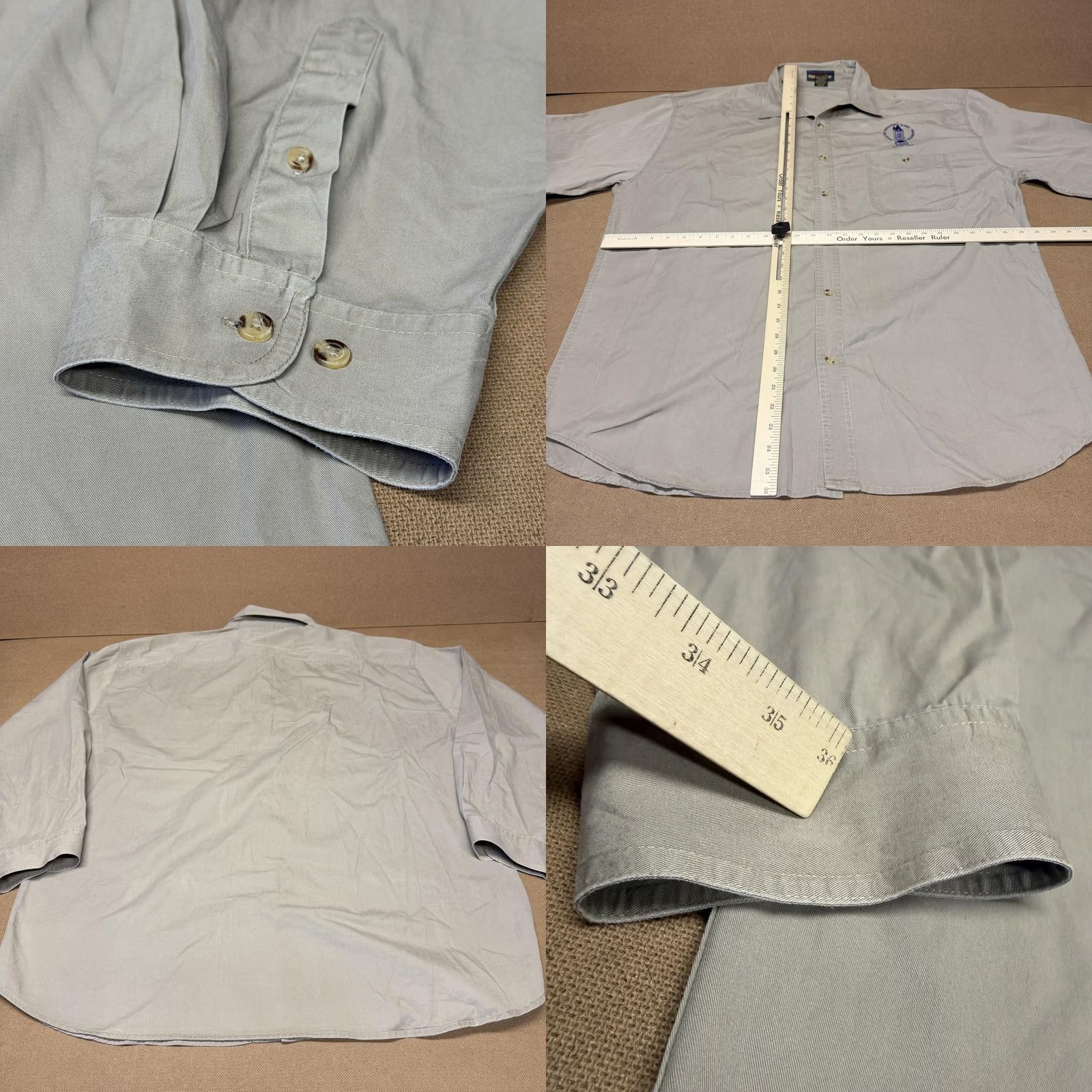 Peregrine K-State Jardine Shirt Mens 3XL Gray Peregrine Bay Button Front Cotton Casual Size US XXL / EU 58 / 5 - 8 Thumbnail