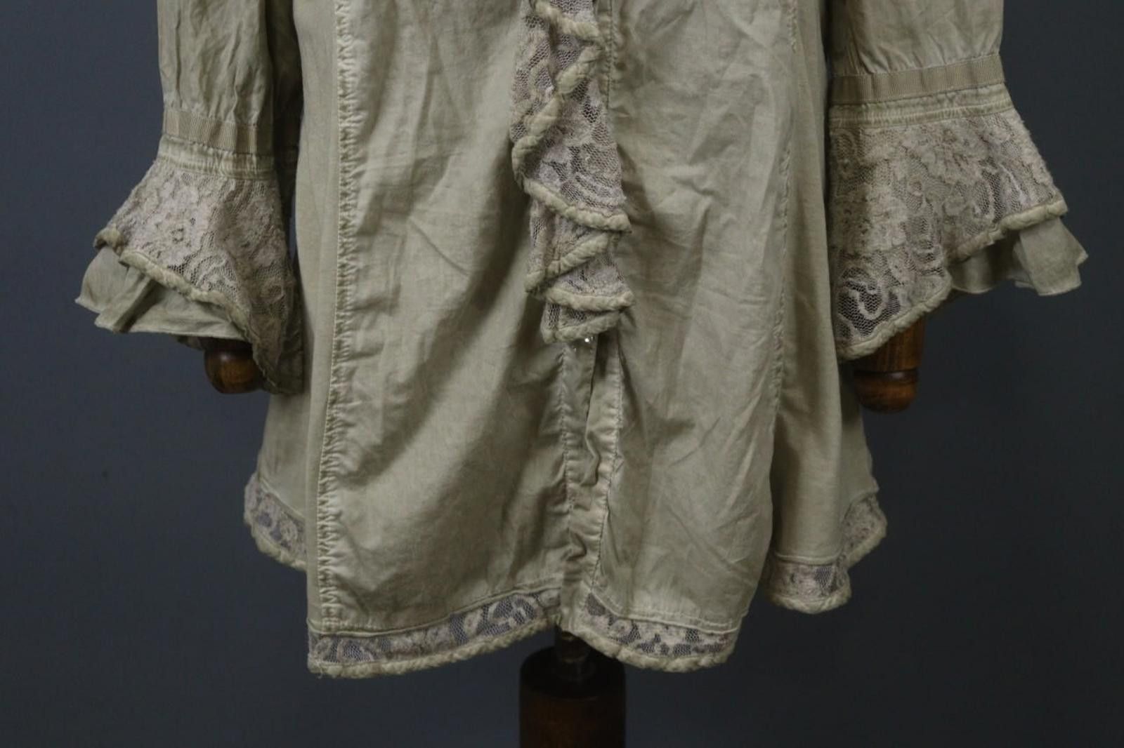 Bottega Veneta Bottega Tan Cotton Ruffle Trim Front Mini Dress Size 2XL Size XXL / US 16-18 / IT 52-54 - 3 Thumbnail