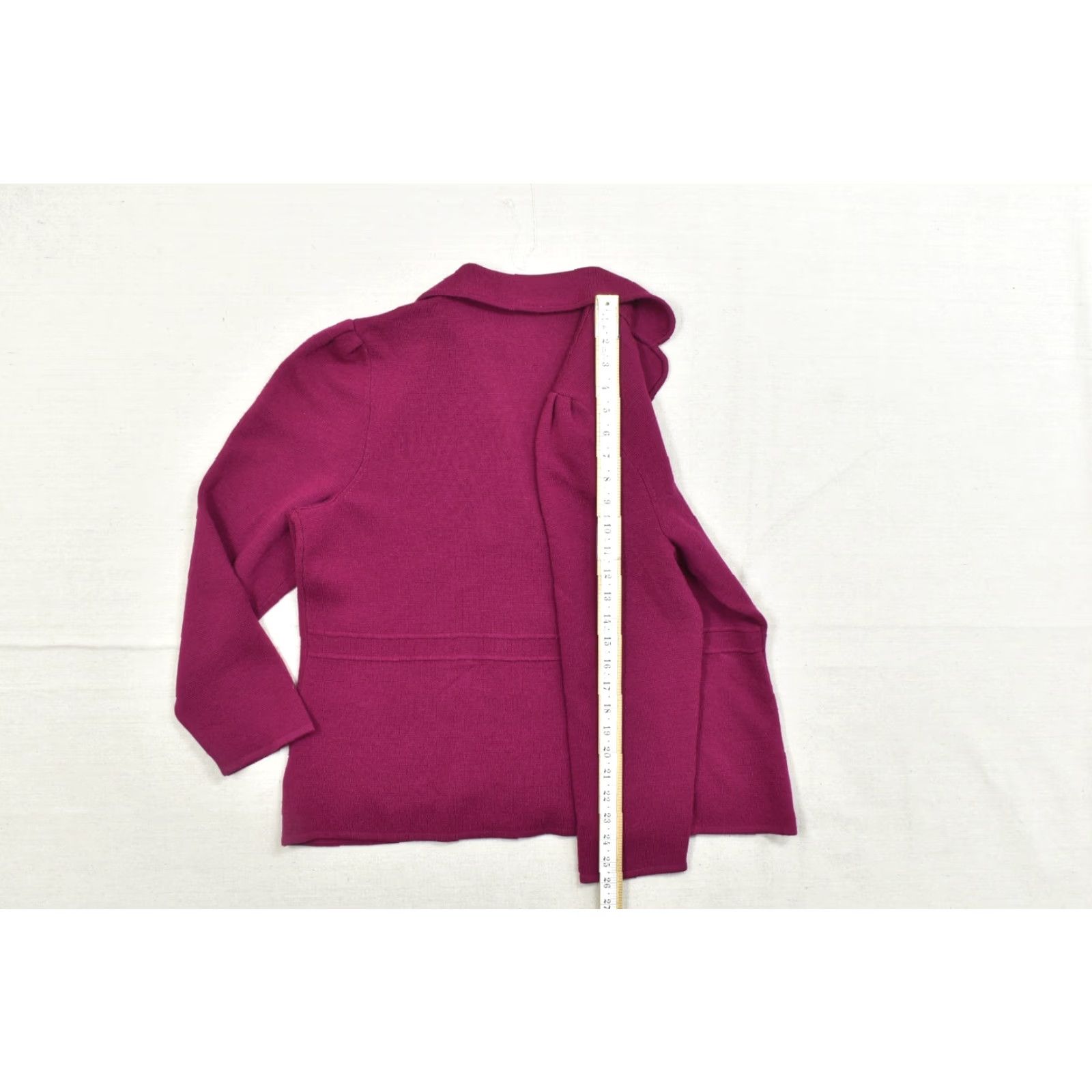 Talbots VINTAGE? No — Talbots Plus 1X Pure Merino Wool Knit Blazer Sweater Jacket Berry Pink 3-Button Cardigan Sweatshirt? Size XL / US 12-14 / IT 48-50 - 5 Thumbnail