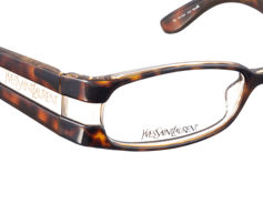 Vintage × Yves Saint Laurent Yves Saint Laurent 00s Brown Havana and Clear Glasses Size ONE SIZE - 4 Thumbnail