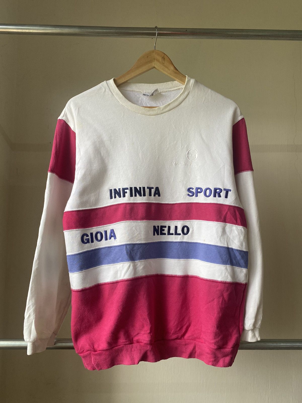 Designer × Sergio Tacchini Sergio Tacchini Stripes Sweatshirt 90s 80s Size L / US 10 / IT 46 - 2 Thumbnail
