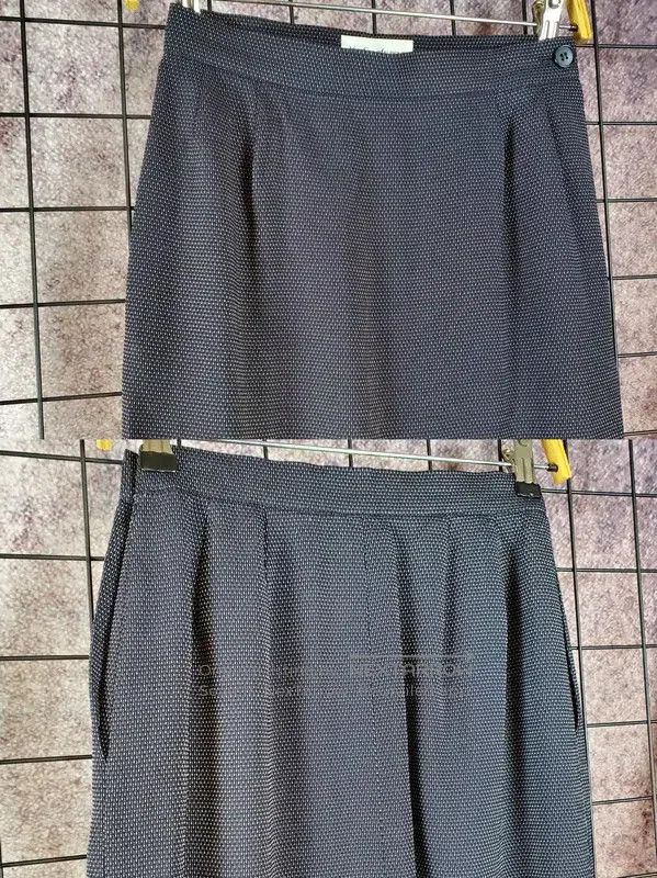 Yves Saint Laurent Yves Saint Laurent Black Wool Blend Dot Skirt . Size 23" - 3 Thumbnail