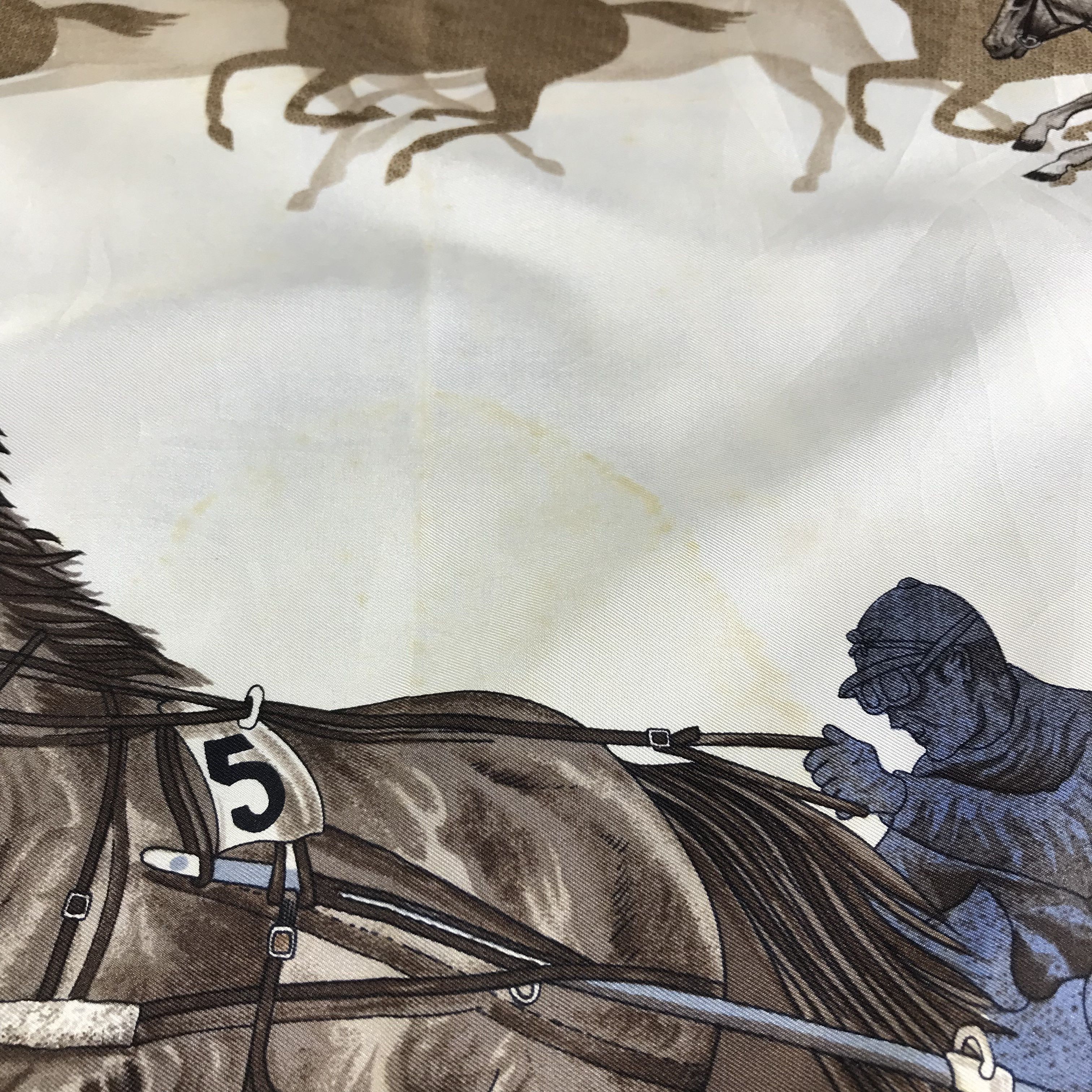 Japanese Brand Manolo Borromeo Horse Racing Silk Scarf M123 Size ONE SIZE - 5 Thumbnail