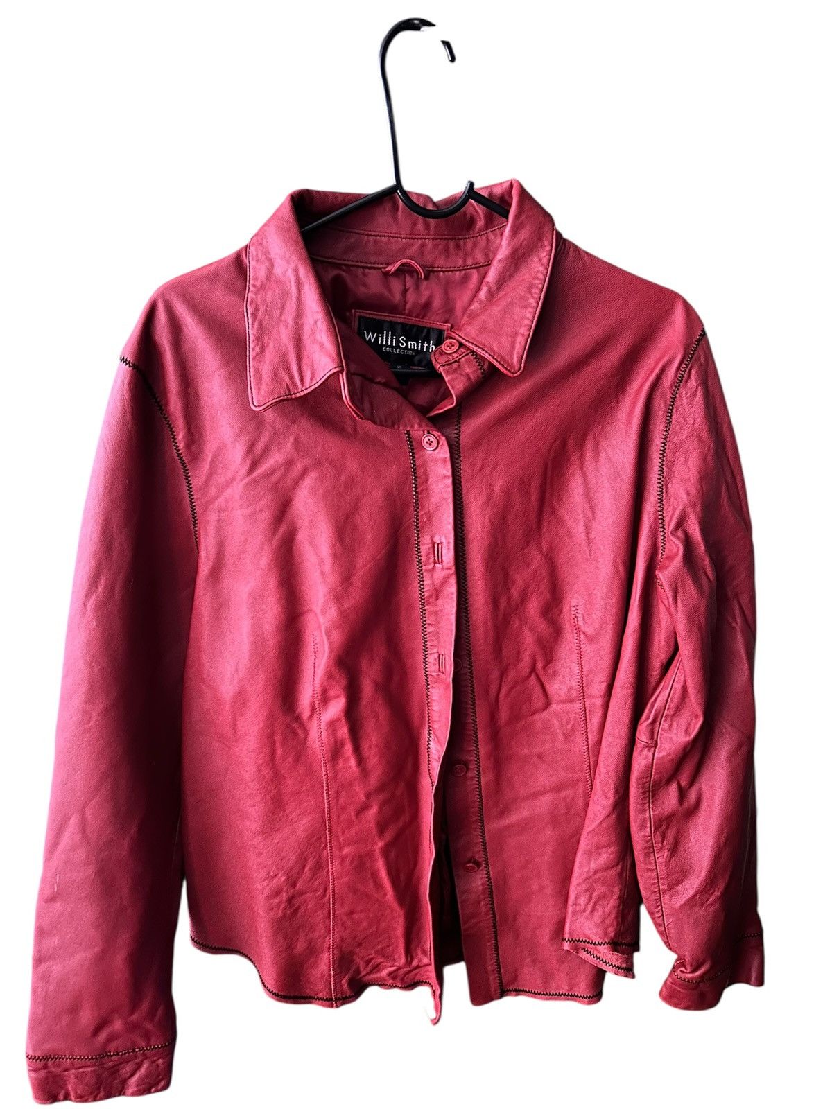 Willi Smith Vintage Willi Smith 100% Lamb Leather Shacket - Brick Red - Size XL / US 12-14 / IT 48-50 - 1 Thumbnail