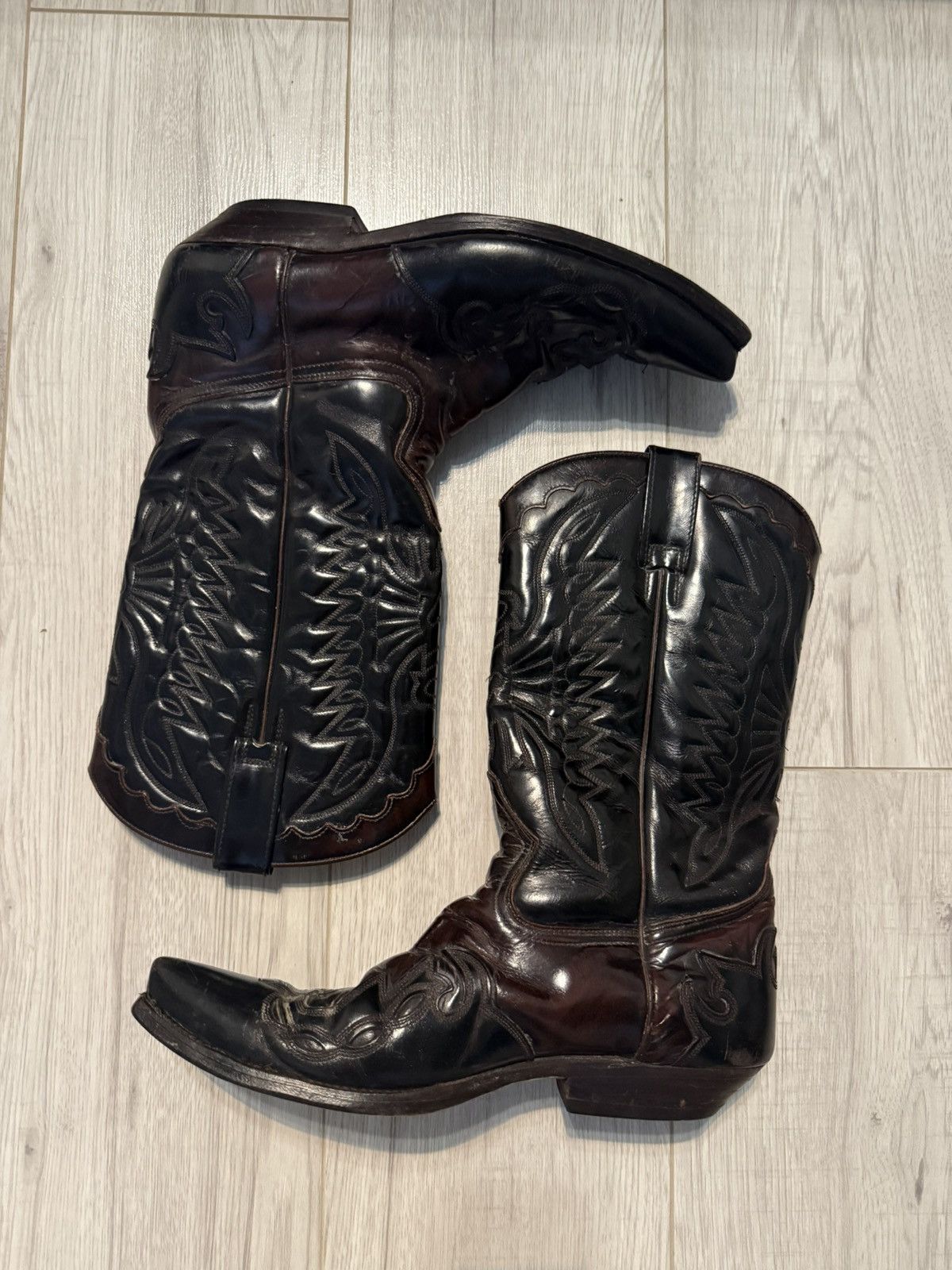 Cowboy Equipment exotic leather cowboy boots western stitched angled heel Size US 10.5 / EU 43-44 - 1 Thumbnail