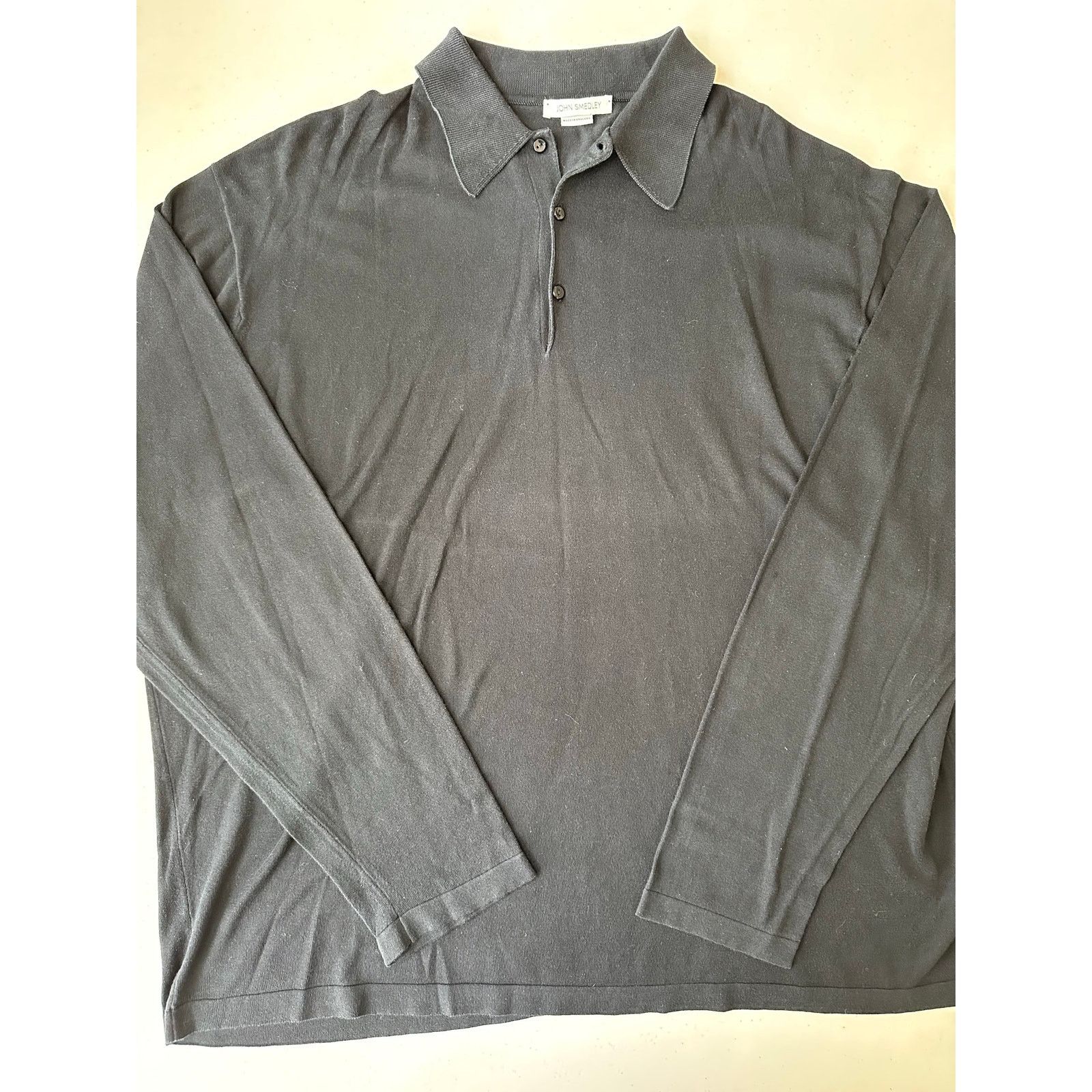 John Smedley Knitted Polo Shirt Sea Island Cotton Mens XXL