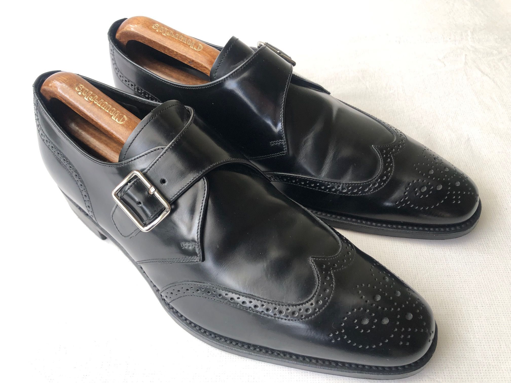 Loake Loake 'Dozer' Black leather wing tip Monk shoes Size US 9 / EU 42 - 4 Thumbnail