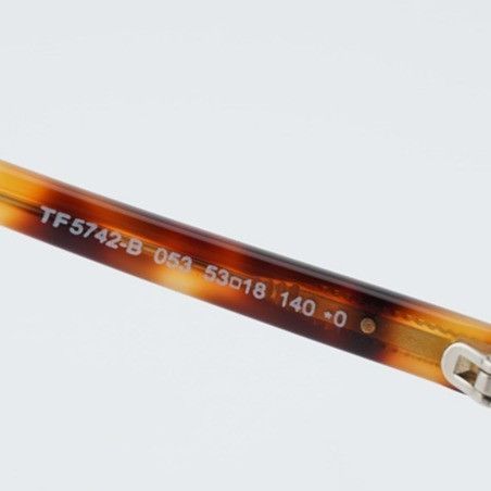 Tom Ford Tom Ford FT5742-B 053 Eyeglasses Havana 53mm Round Frame Size ONE SIZE - 4 Thumbnail