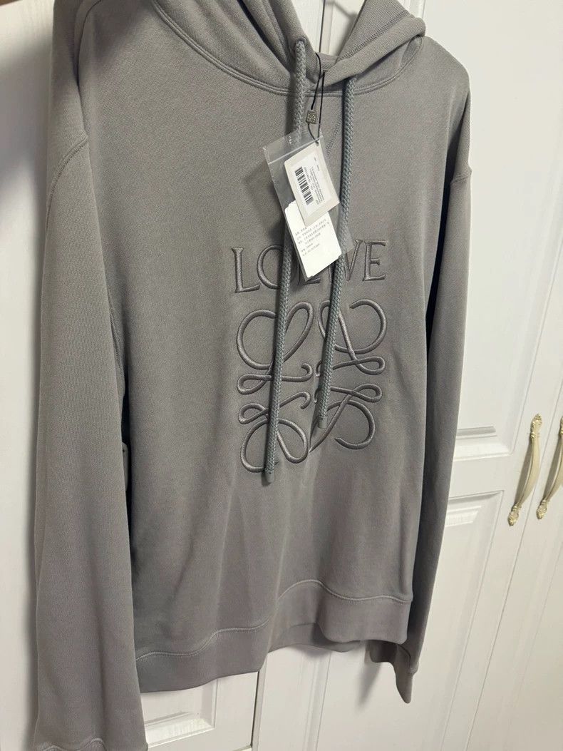 Loewe LOEWE Grey hooded embroidered sweater Size L / US 10 / IT 46 - 2 Thumbnail