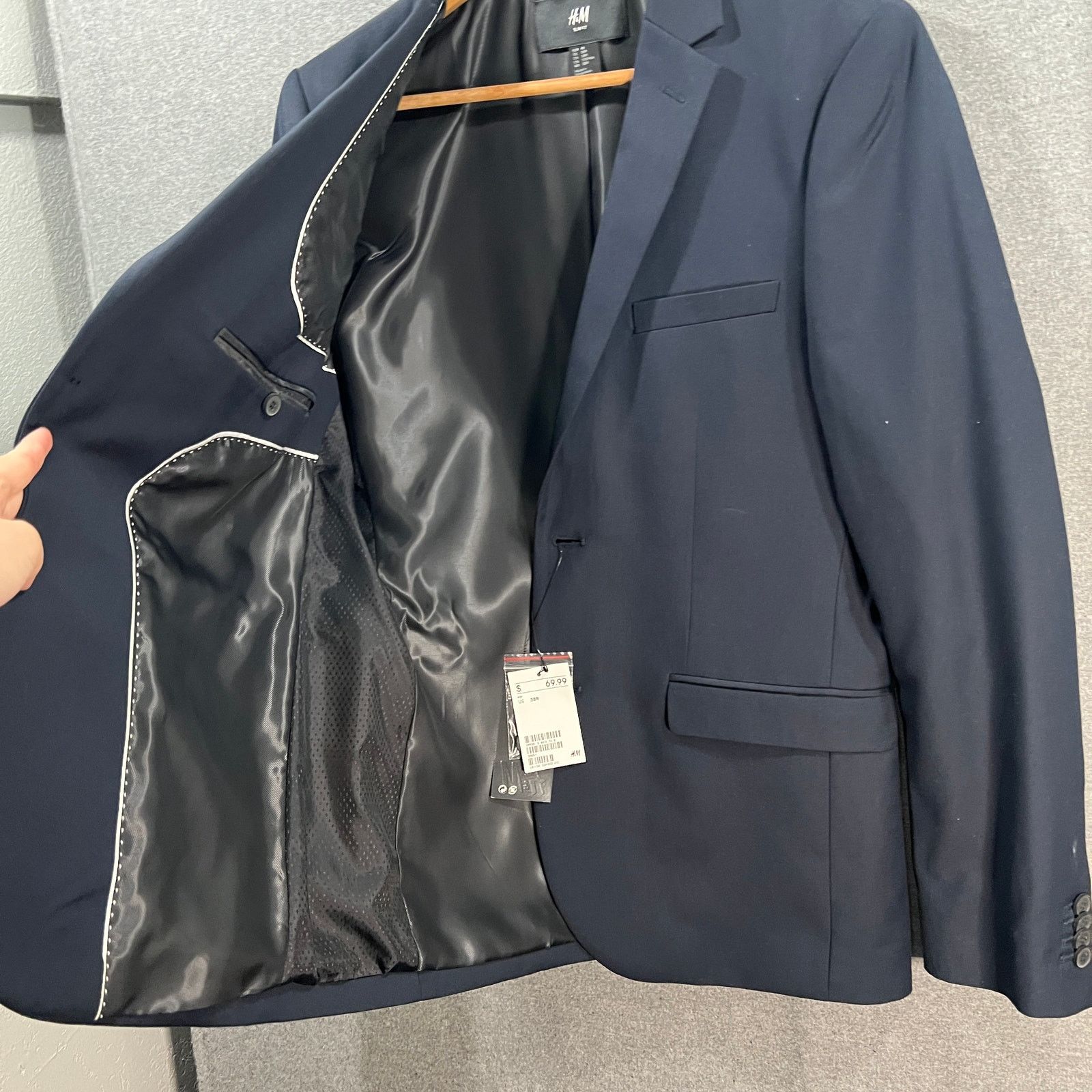 Other H&M Mens Slim Fit Suit Navy Size38R Size 38R - 4 Thumbnail
