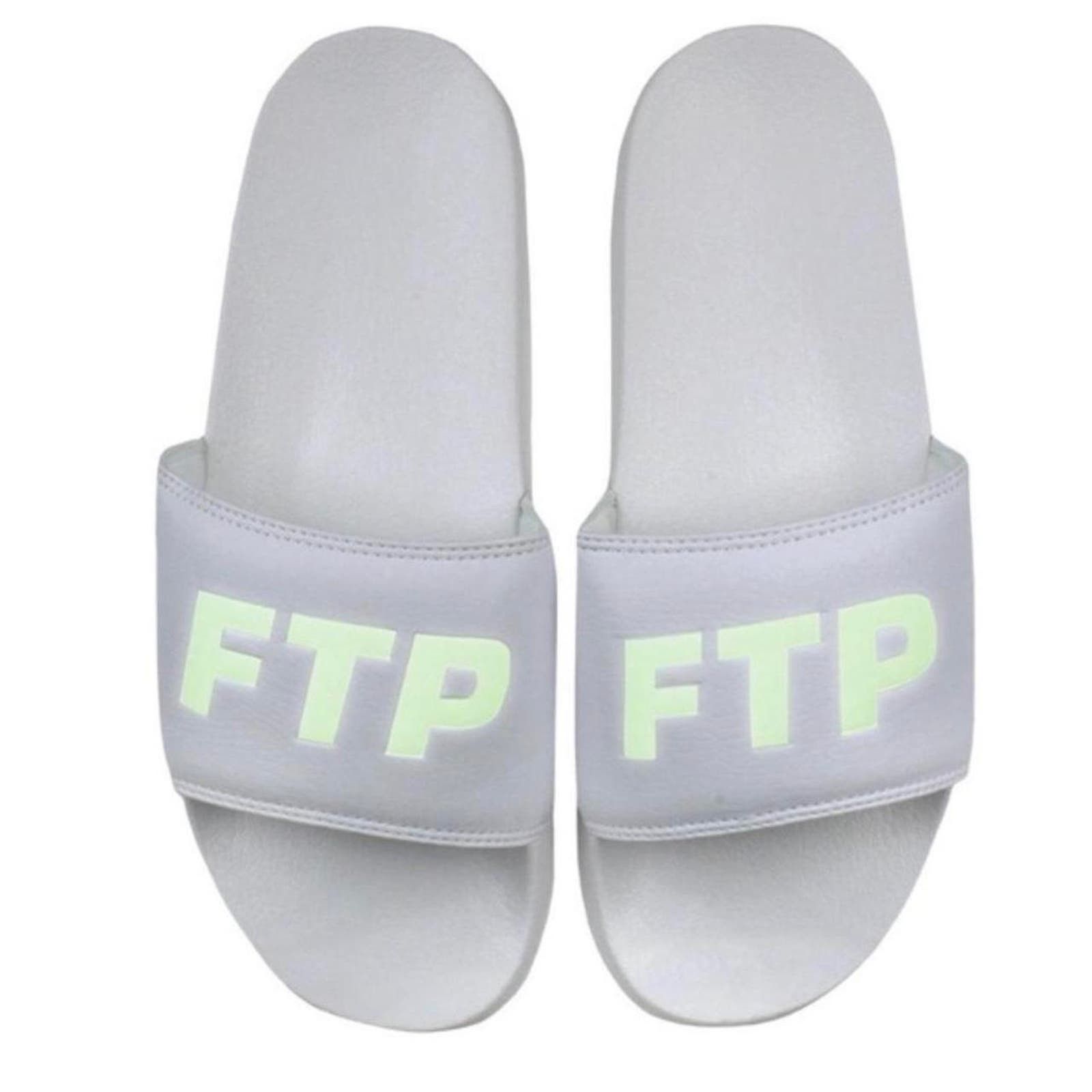 image of Fuck The Population Ftp Slides “White Glow In The Dark”, Men's (Size 11)