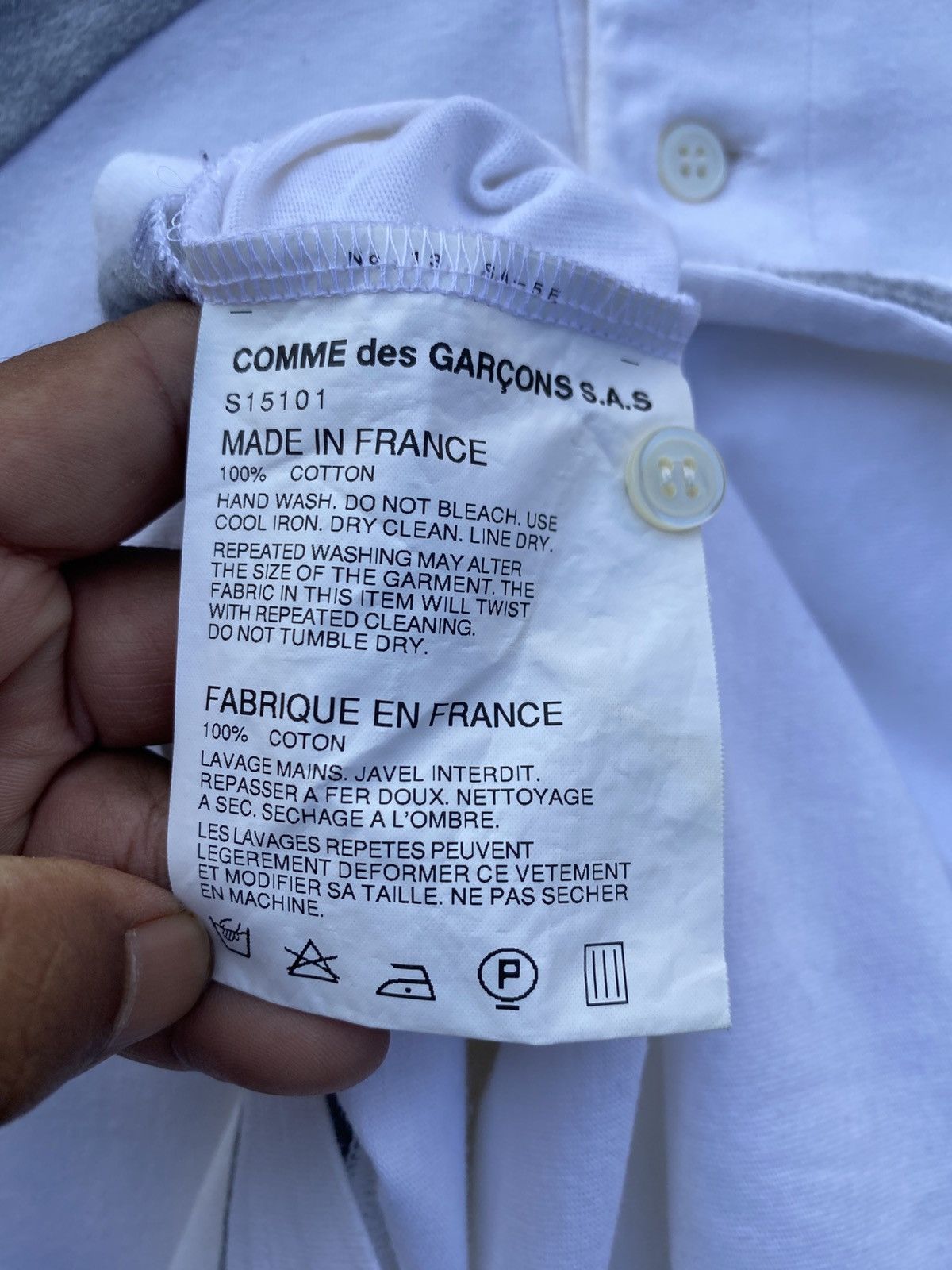 Comme des Garcons Rare Design Comme Des Garcons White Polo Shirt Size US S / EU 44-46 / 1 - 14 Thumbnail