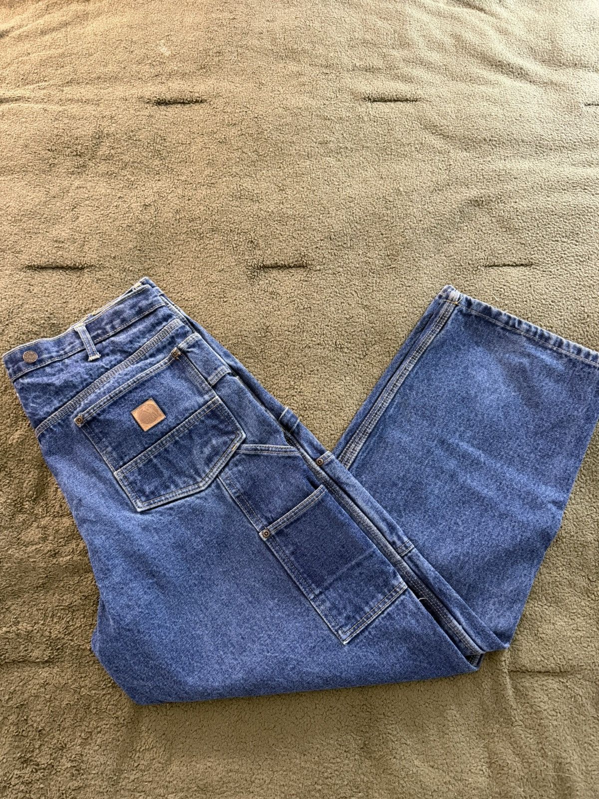 Other × Vintage Double Knee Blue Jeans Size US 38 / EU 54 - 2 Thumbnail