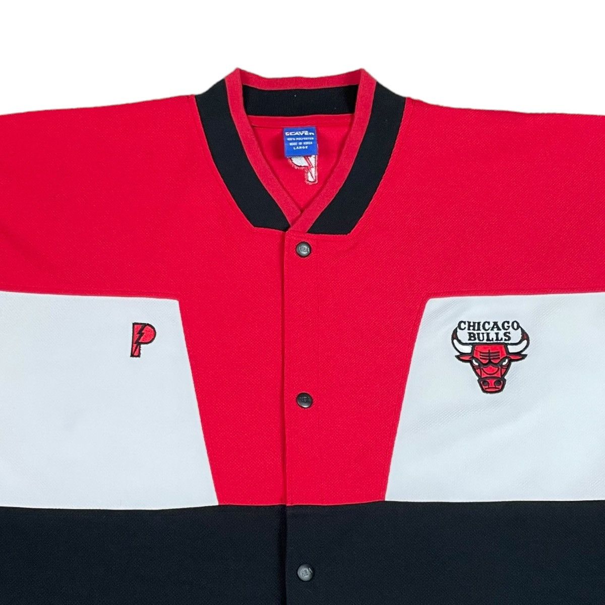 NBA × Pro Player × Vintage Vintage 90s Chicago Bulls NBA Warm Up Snap Shirt Adult XL Size US XXL / EU 58 / 5 - 2 Thumbnail