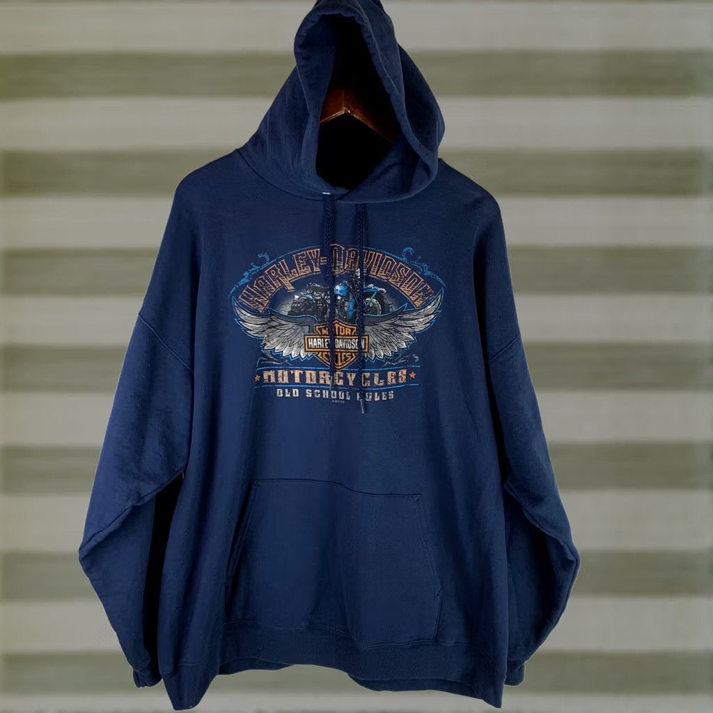 Harley Davidson Harley-Davidson Hoodie Mens XL Navy Blue Graphic Black Pearl Belize 2011 Size US XL / EU 56 / 4 - 1 Thumbnail