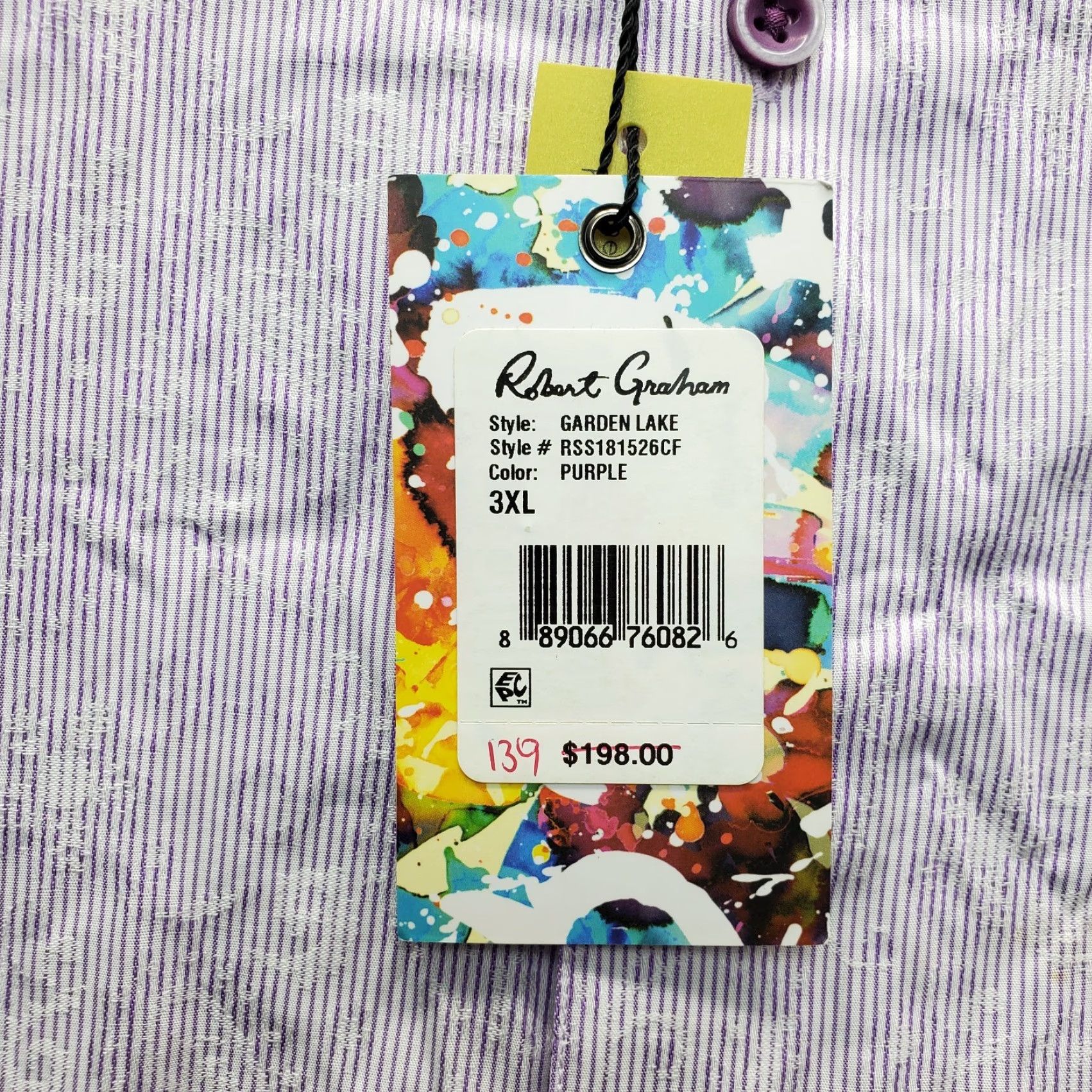 Robert Graham Robert Graham Garden Lake Classic Fit Woven Shirt Mens 3XL Multicolor Striped Button-Up Casual SS 90s Outdoor (No, not applicable) Size US XXL / EU 58 / 5 - 6 Thumbnail