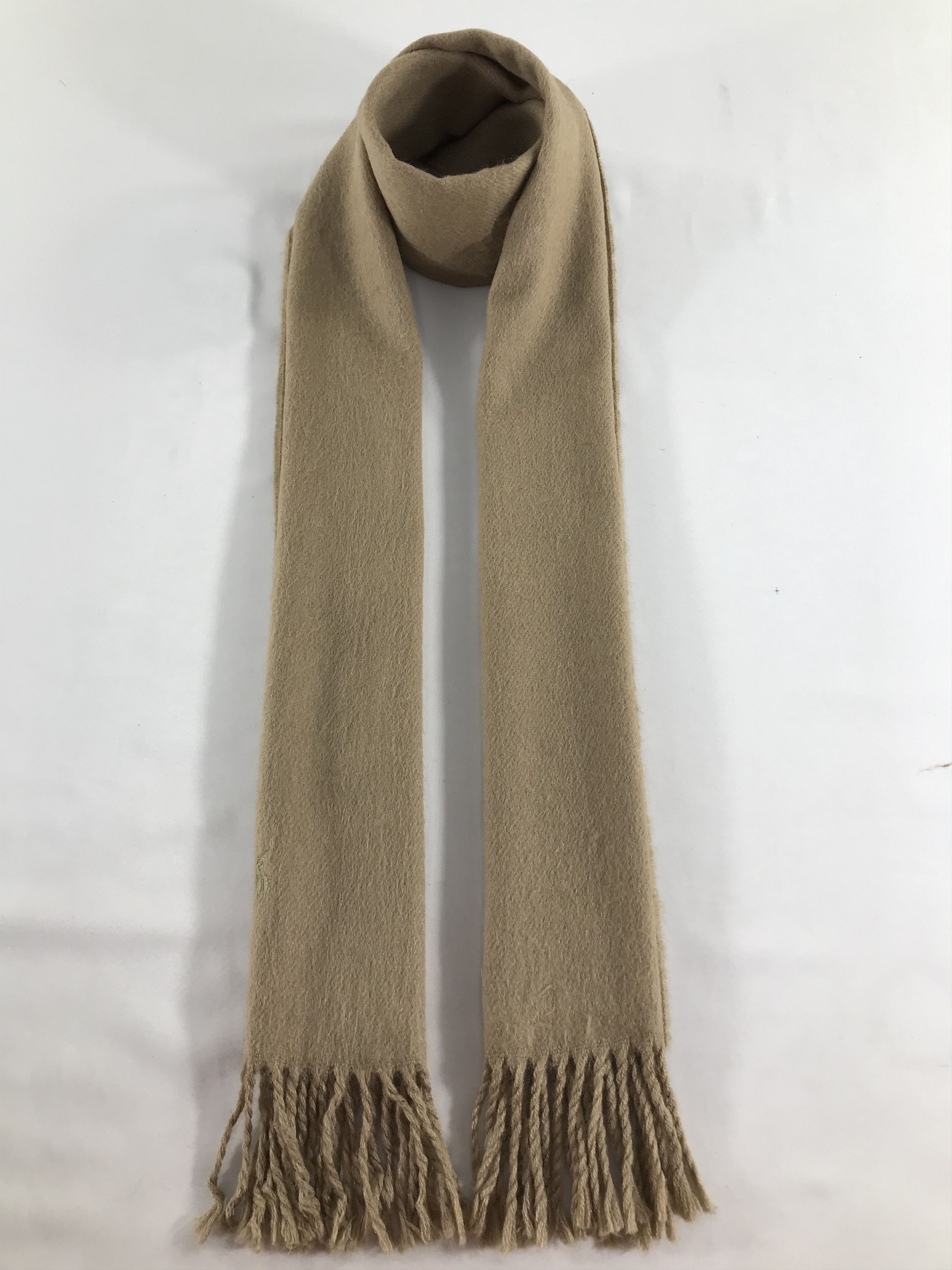 Ralph Lauren Ralph Lauren Plain Tan Wool Scarf Muffler V477 Size ONE SIZE - 1 Thumbnail