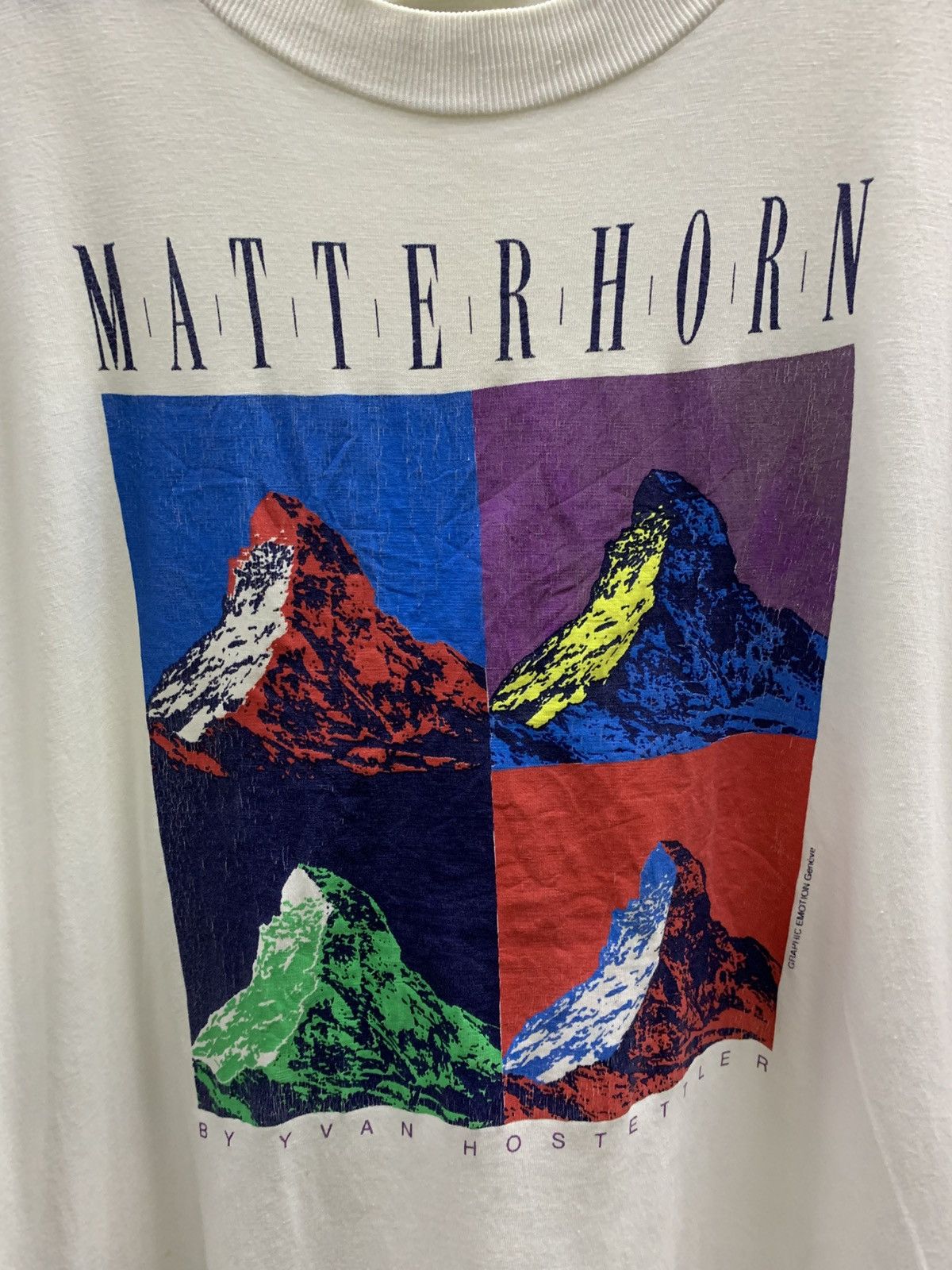 Art Comes First VINTAGE 90s MATTERHORN BY YVAN HOSTETTLER ARTWORK TEE Size US M / EU 48-50 / 2 - 2 Thumbnail