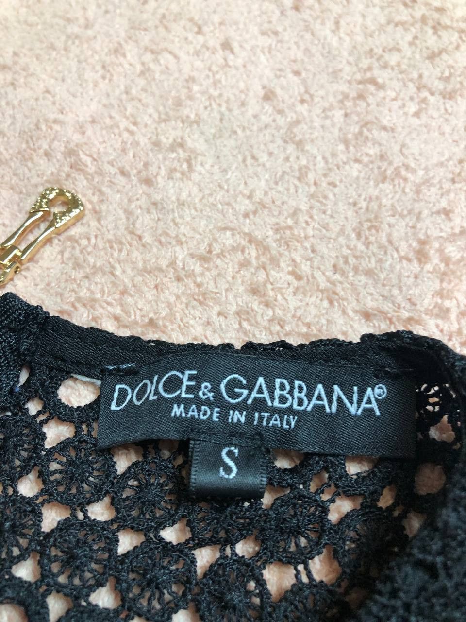 Dolce & Gabbana DOLCE GABBANA Crochet Fit and Flare Dress in Black Size S / US 4 / IT 40 - 2 Thumbnail