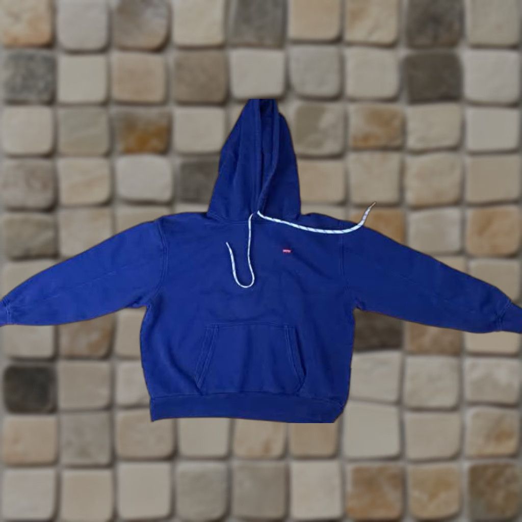 Levi's VINTAGE Levi's Sweatshirt Pullover Hooded Navy Blue M Unisex Adults Size Medium 24in Long 24in Pit to Pit Drawstring Shoelace Heavy Hooded Sweatshirt Size US M / EU 48-50 / 2 - 1 Thumbnail