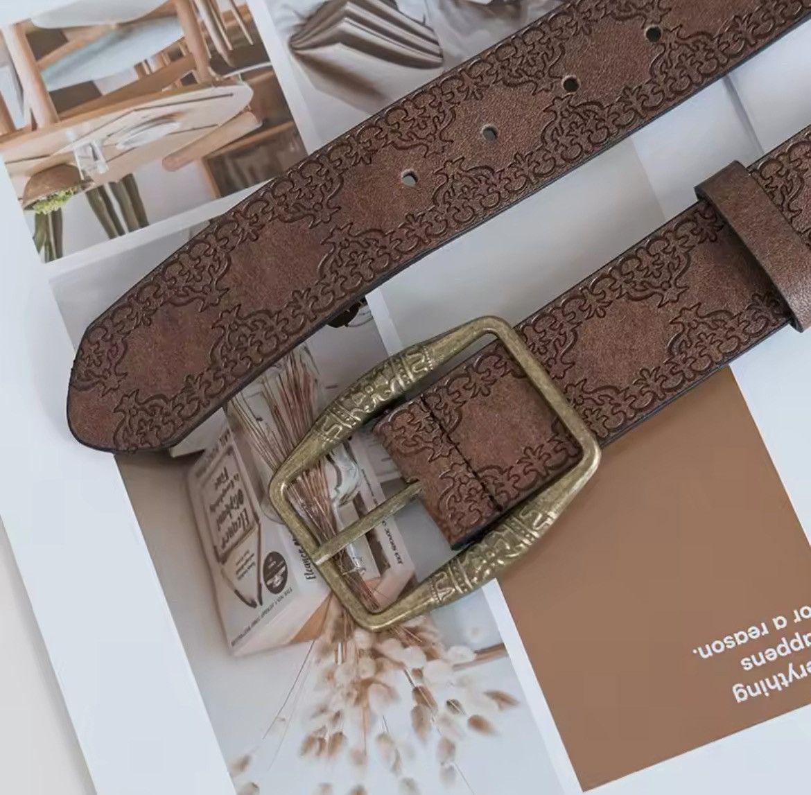 Cowboy Equipment × Vintage vintage style brown american western floral rustic boho belt Size ONE SIZE - 3 Thumbnail