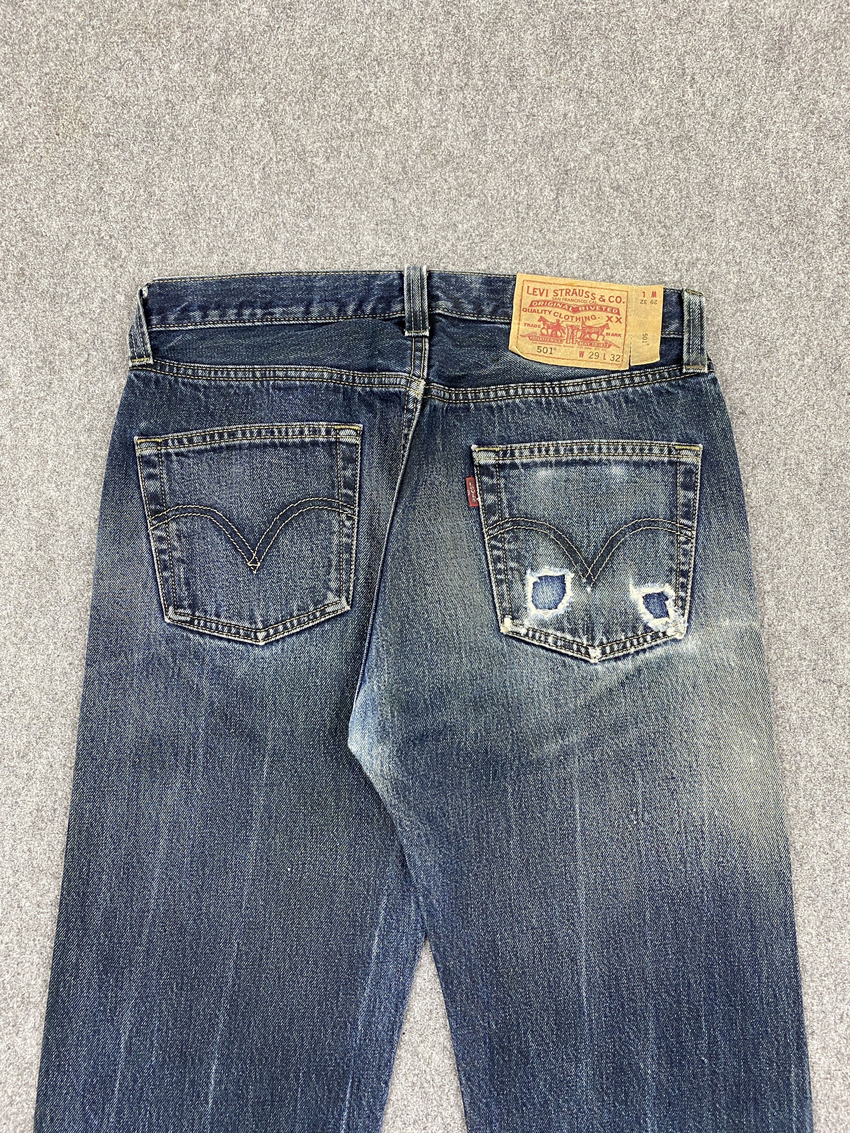 Levi's Distressed Vintage Levis 501 Blue Jeans DP2718 Size US 30 / EU 46 - 4 Thumbnail