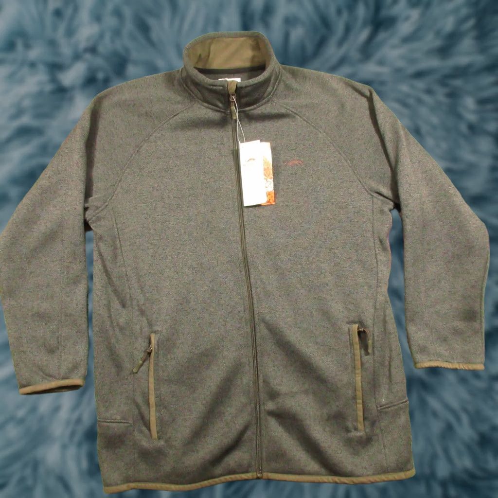 Vintage Natural Gear Fleece Jacket Mens 2XL Gray Full Zip Bomber Jacket Zip Pockets Stand-Up Collar NWT Size US XXL / EU 58 / 5 - 1 Thumbnail