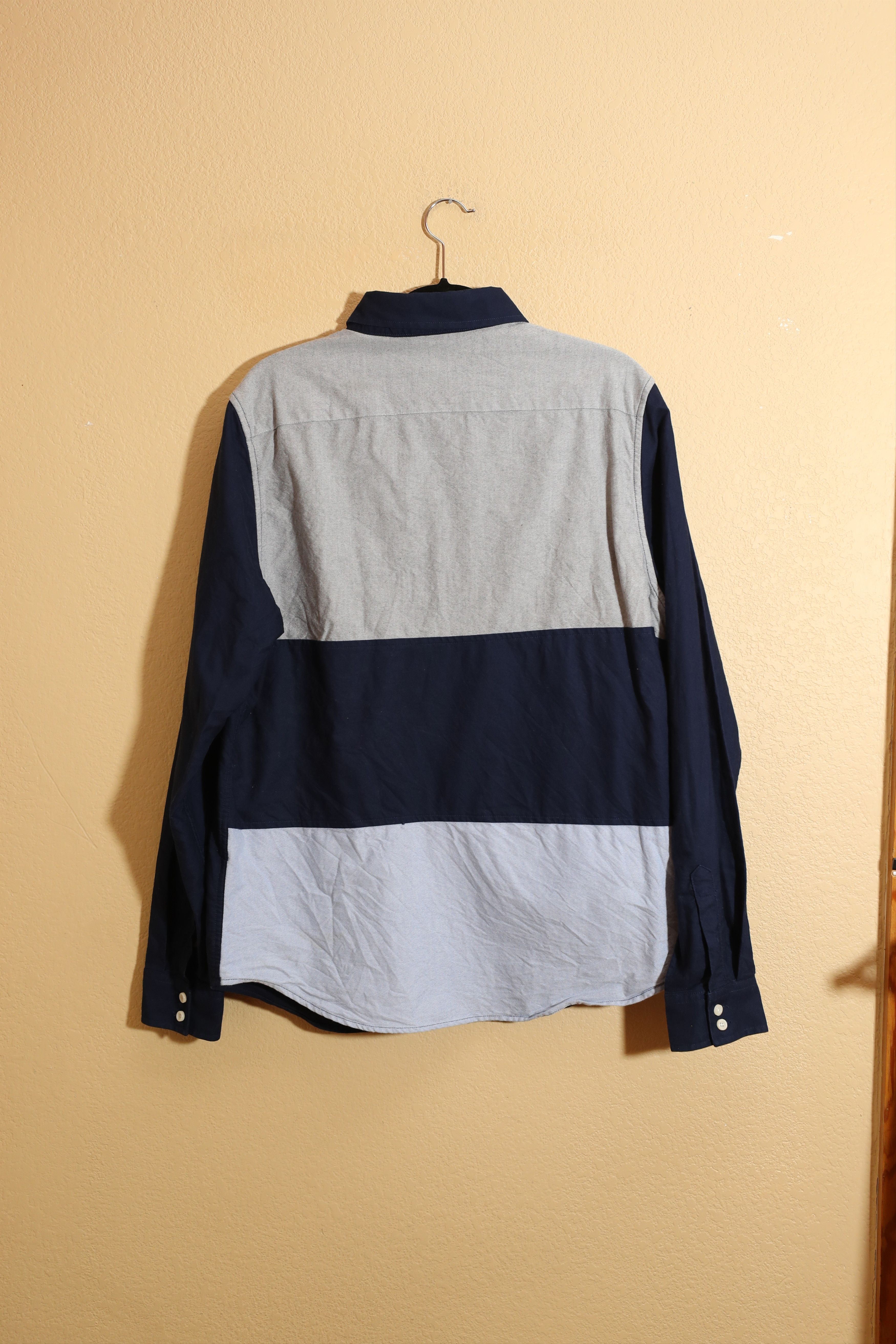 Jiberish Jiberish Navy Blue Gray Colorblock Button Shirt (XXL) Size US XXL / EU 58 / 5 - 2 Thumbnail