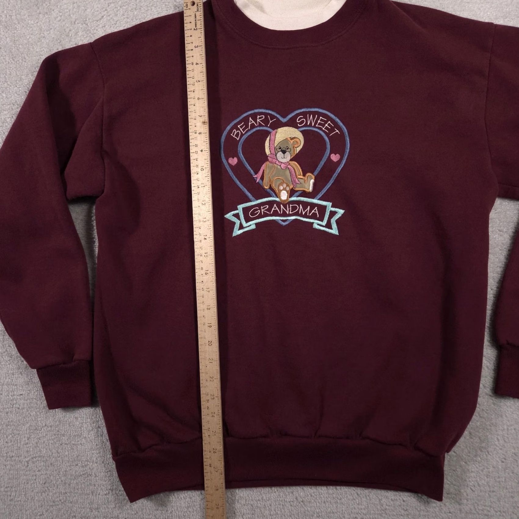 Vintage VINTAGE Cheek-O Sweatshirt Womens XL Burgundy Beary Sweet Grandma Made USA 90s Size XL / US 12-14 / IT 48-50 - 6 Thumbnail