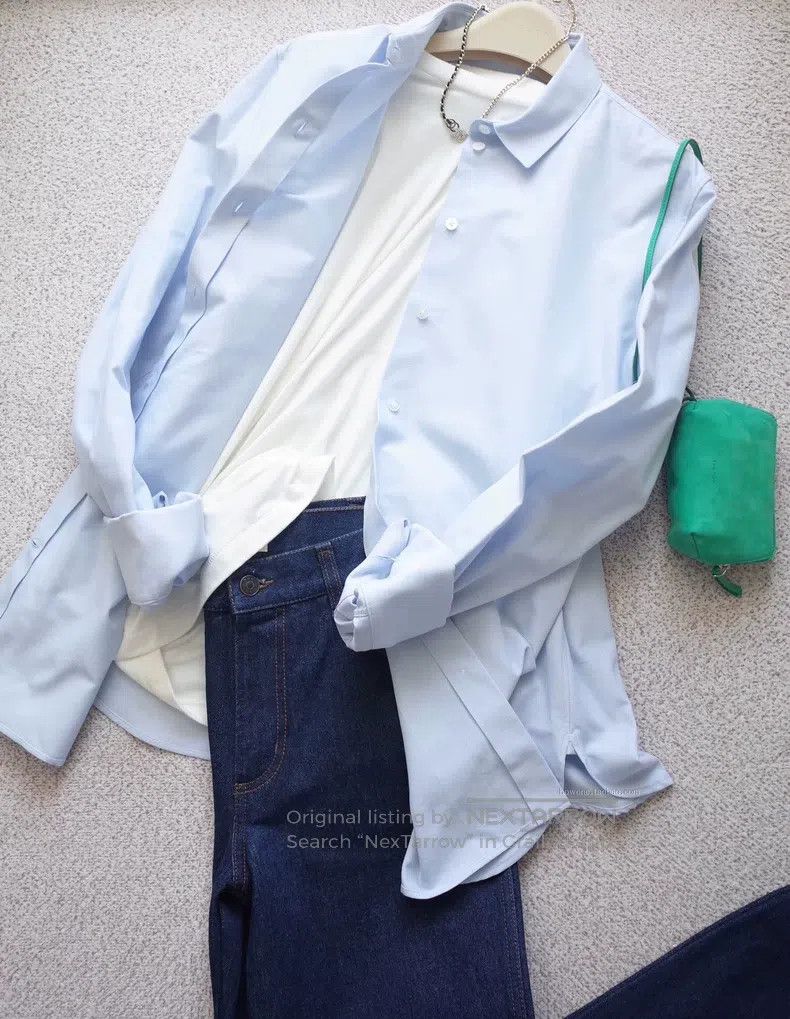 The Row The row Classic cotton blue shirt Size L / US 10 / IT 46 - 1 Thumbnail