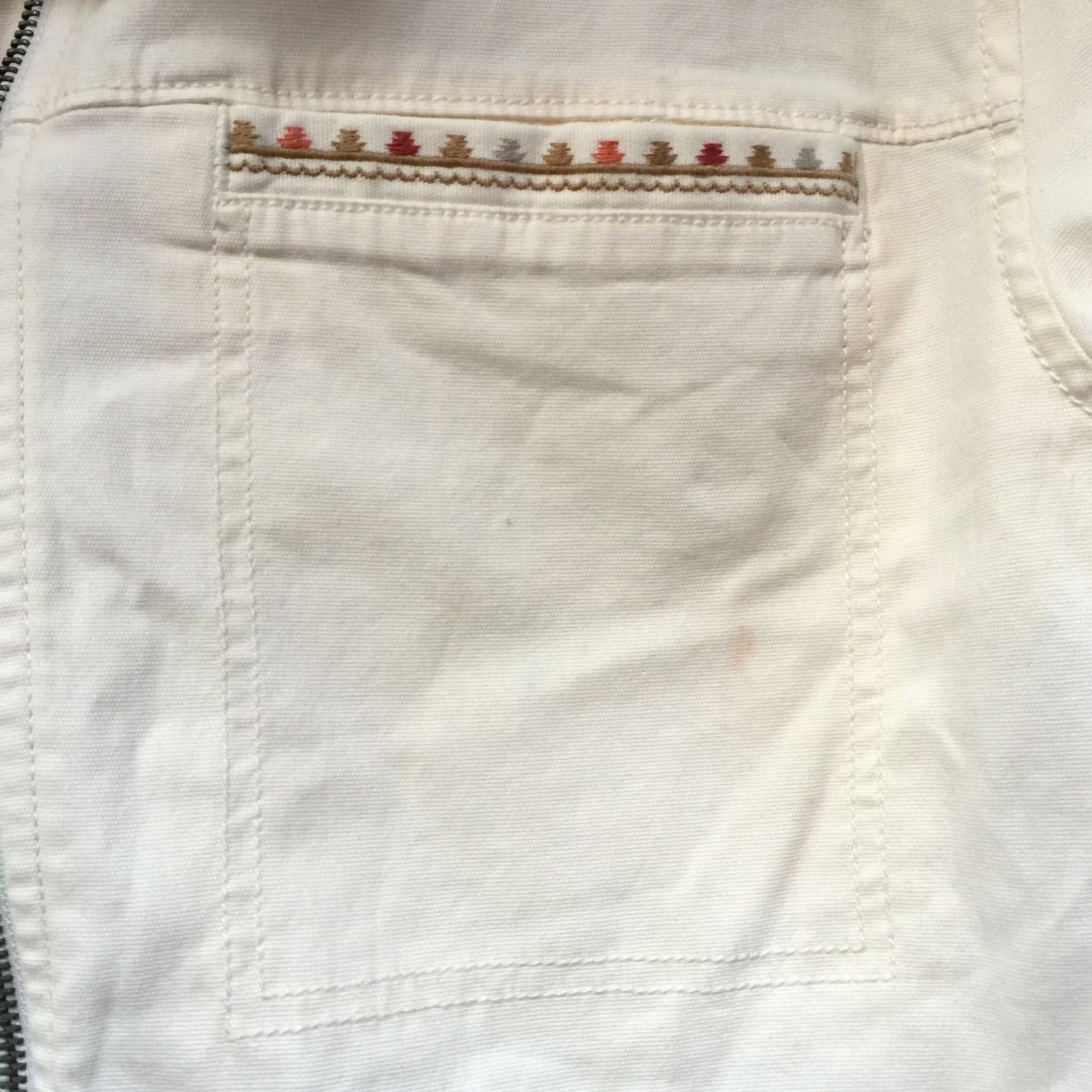 Old Navy Old Navy Women's Zip Up Lightweight Jacket Ivory Medium Pockets Cotton Blend Stand-Up Collar Casual Lightweight Jacket Size M / US 6-8 / IT 42-44 - 3 Thumbnail