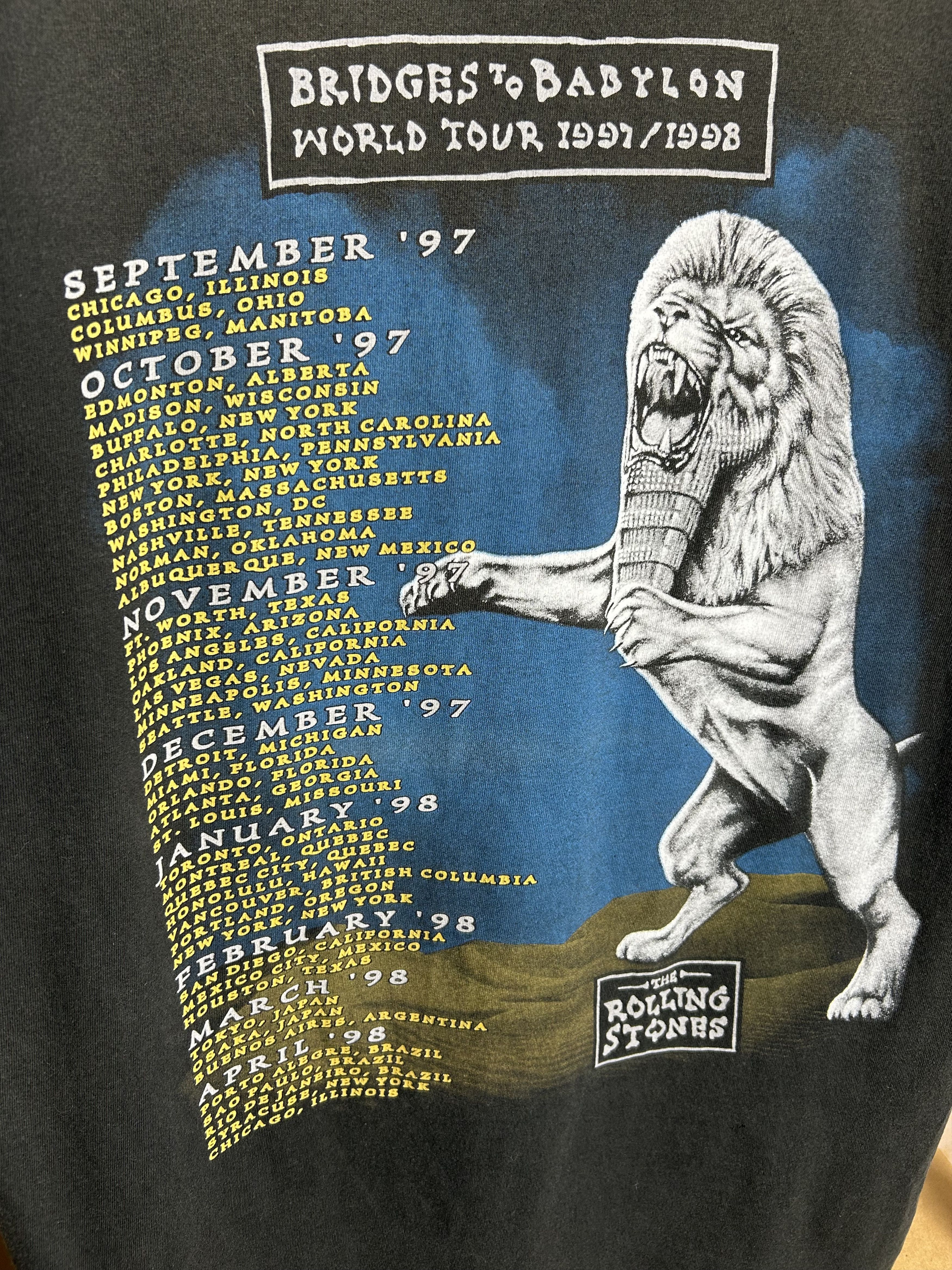 Band Tees Vintage 1997 1998 The Rolling Stones Rock Band Tour T-shirt Size US XL / EU 56 / 4 - 15 Thumbnail