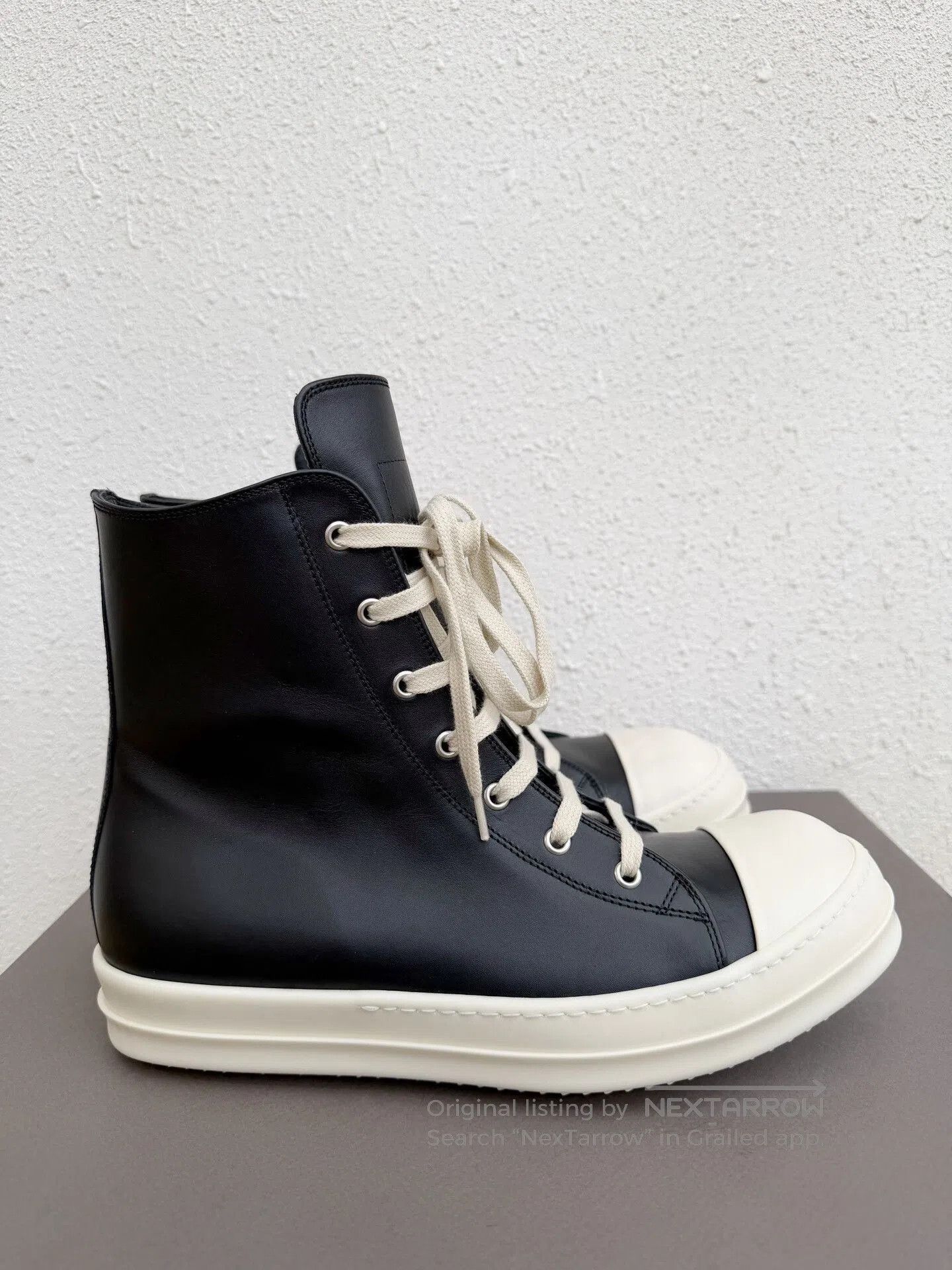 Rick Owens Rick Owens High-Top Leather Sneakers. Size US 10 / EU 43 - 3 Thumbnail