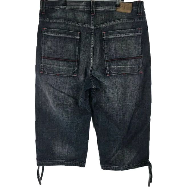 Denime Royal Blue Stonewashed Denim Cropped Jeans Women's 38 Regular Blue Cropped 5-Pocket High Rise Vintage Jeans Womens Size 26" / US 2 / IT 38 - 2 Thumbnail