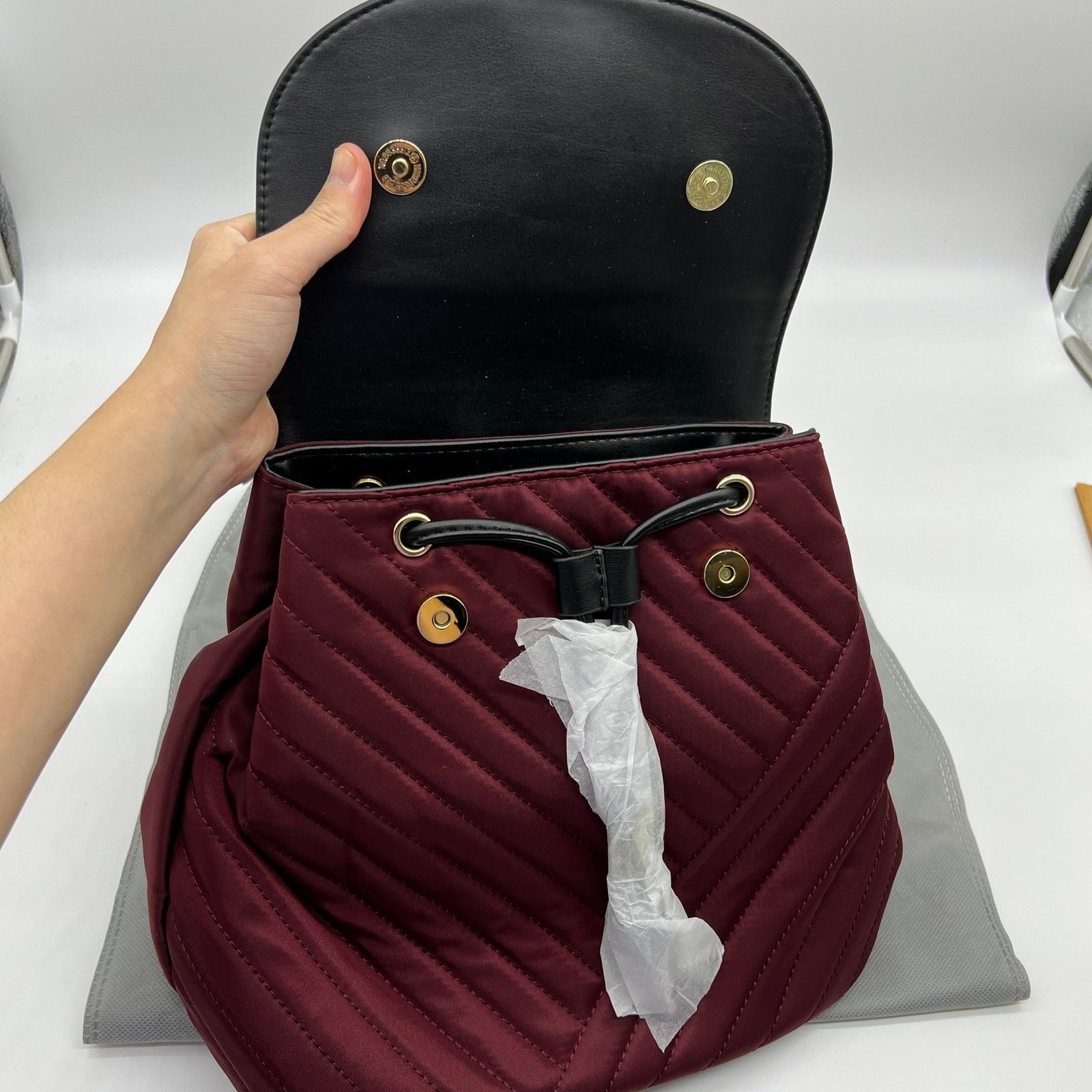 Other Jessica Moore Berry And Black Quilted Nylon Backpack Size ONE SIZE - 2 Thumbnail