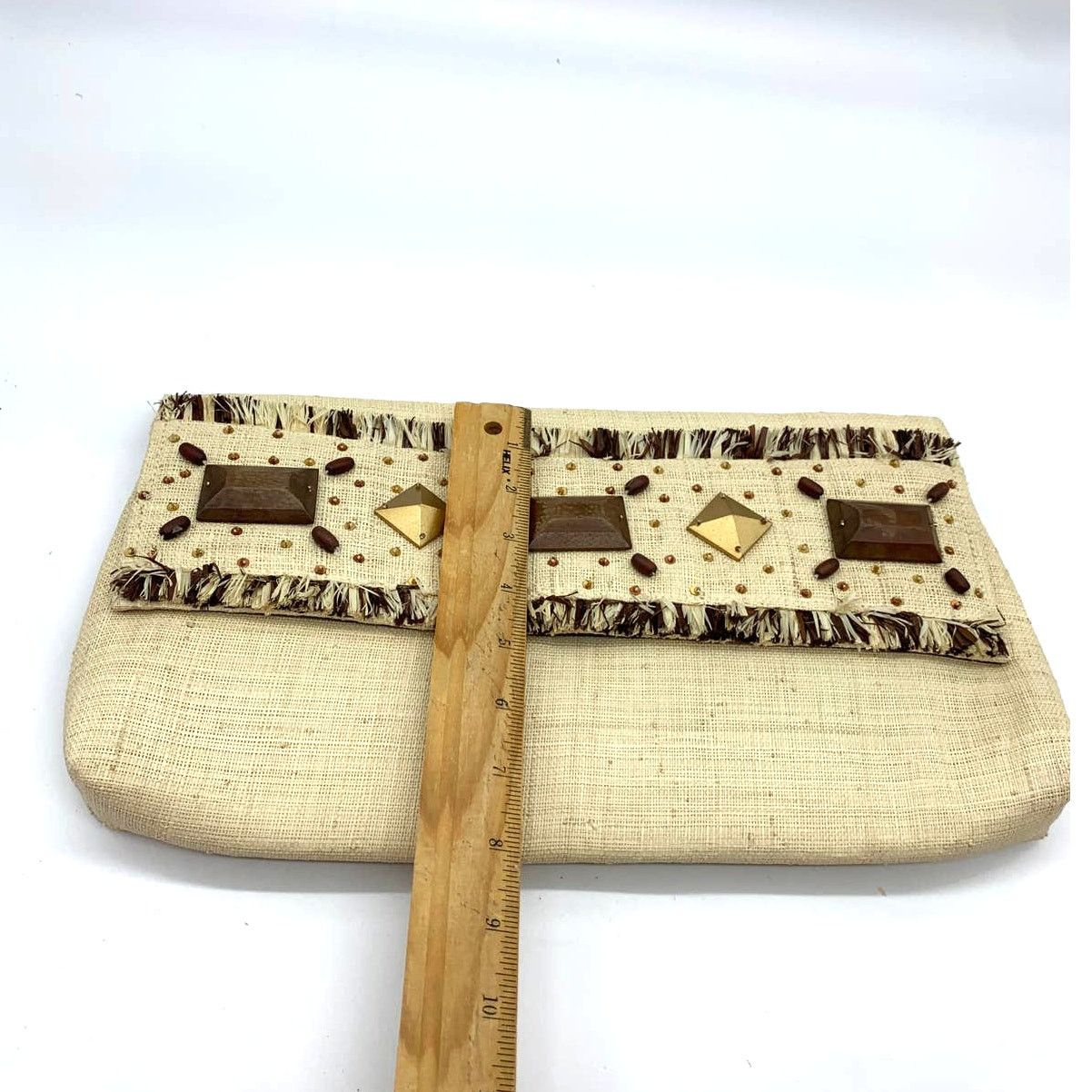 Banana Republic Banana Republic Raffia Clutch Womens Small Bag Brown Purse Size ONE SIZE - 5 Thumbnail