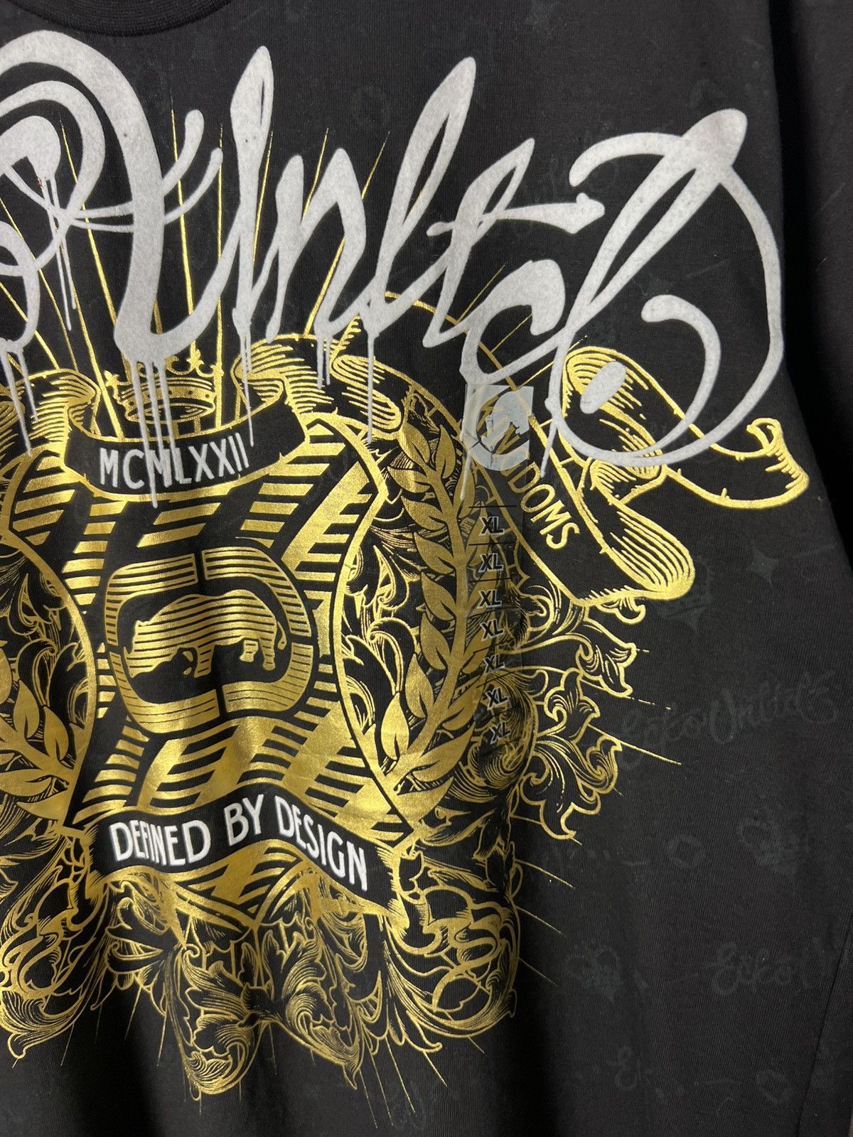 Christian Audigier Ecko Unltd Black Graphic Logo Monogram All Over Print Tee Size US XL / EU 56 / 4 - 4 Thumbnail